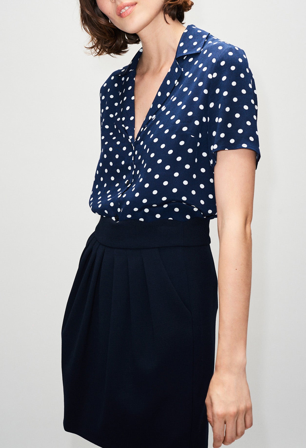 Chemisier manches courtes à pois Faume - seconde main