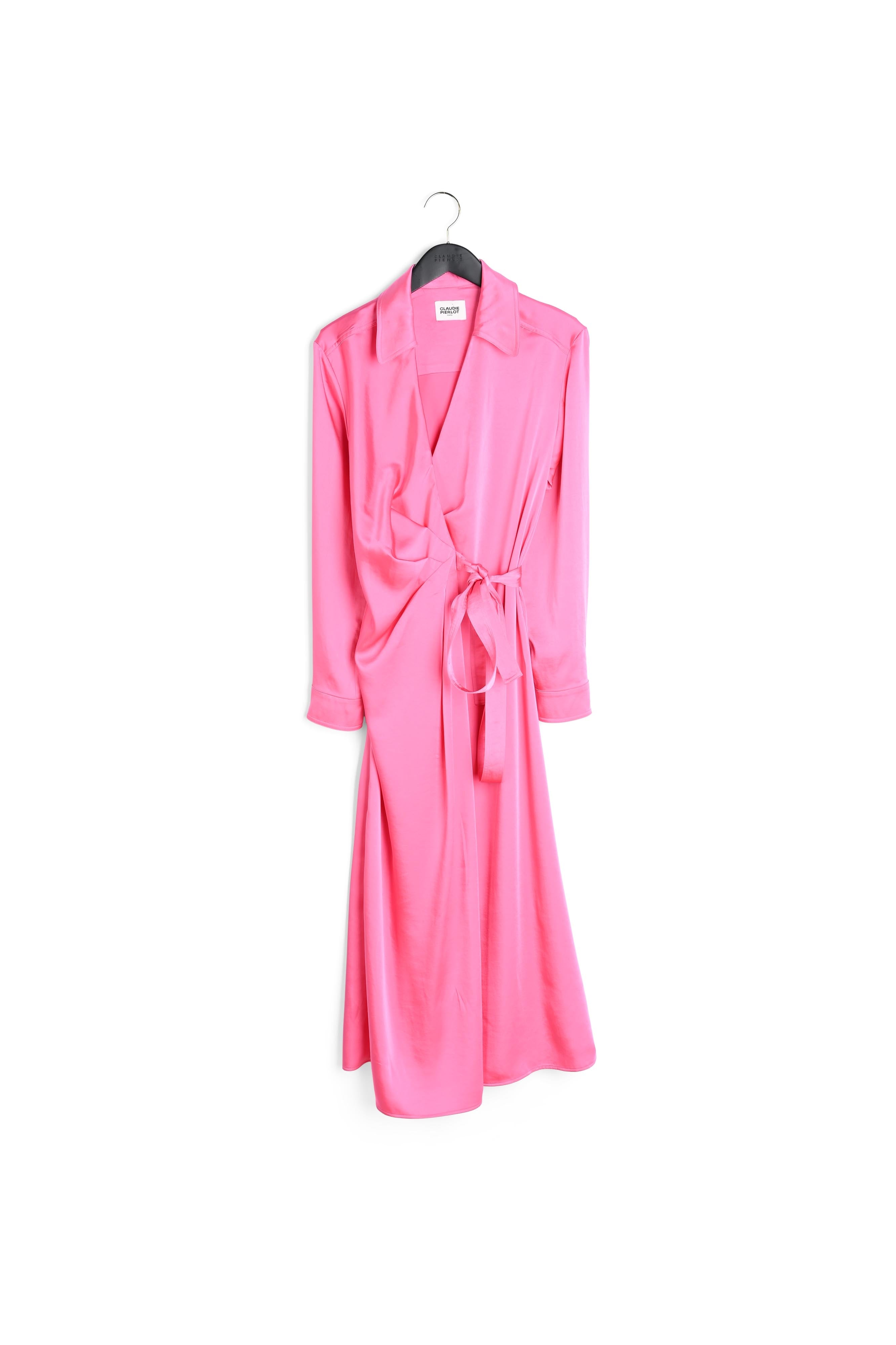 Robe midi portefeuille rose Faume - seconde main