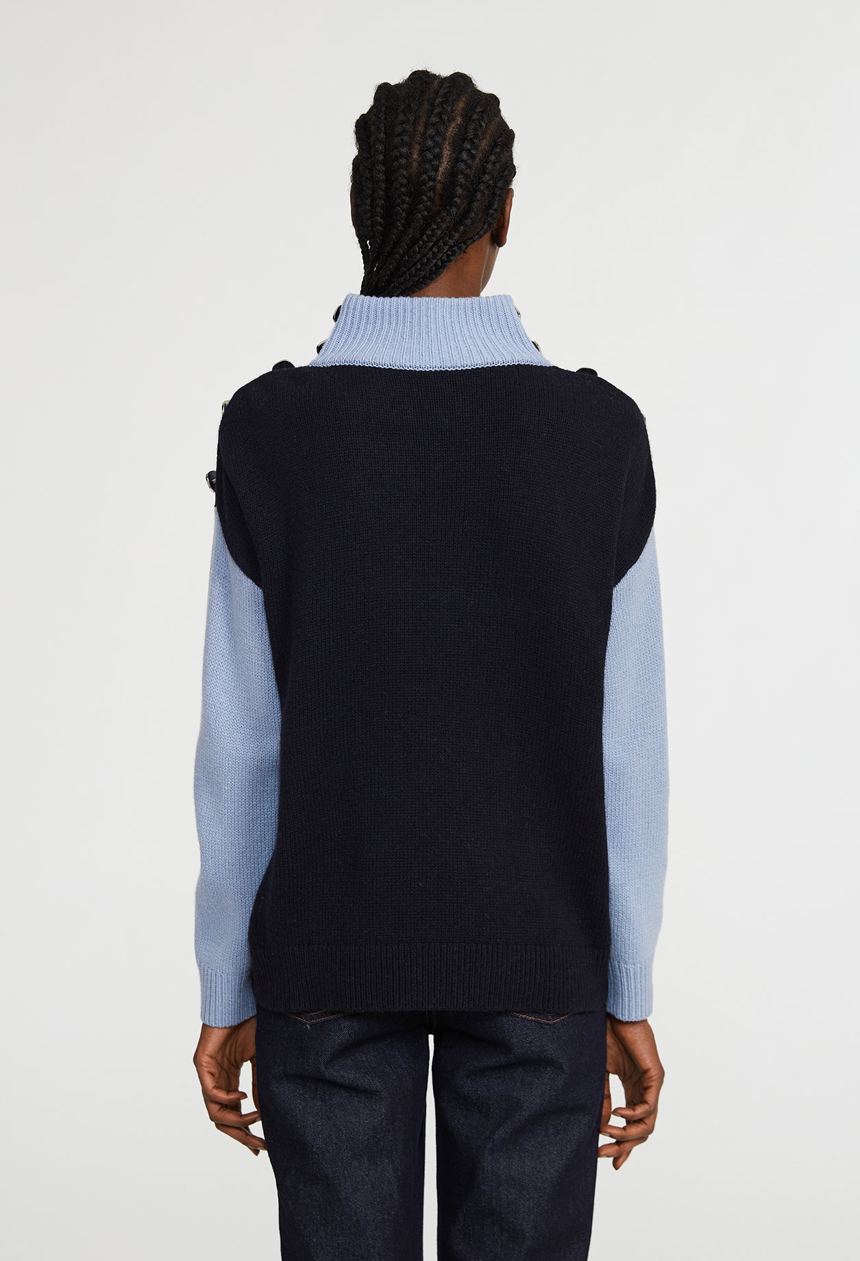 Pull à col cheminée bicolore Faume - seconde main