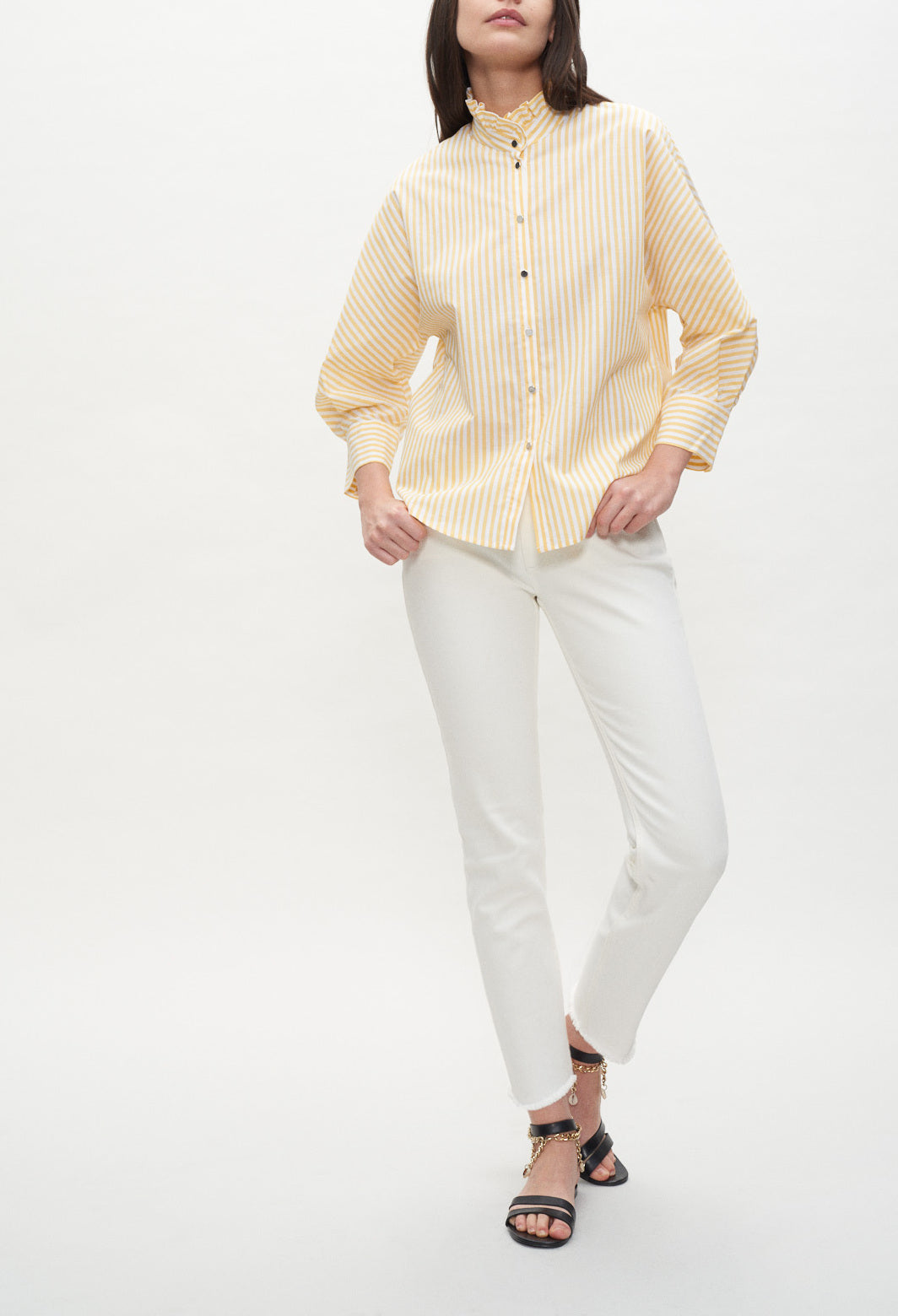 Chemise rayée à col froncé Faume - seconde main