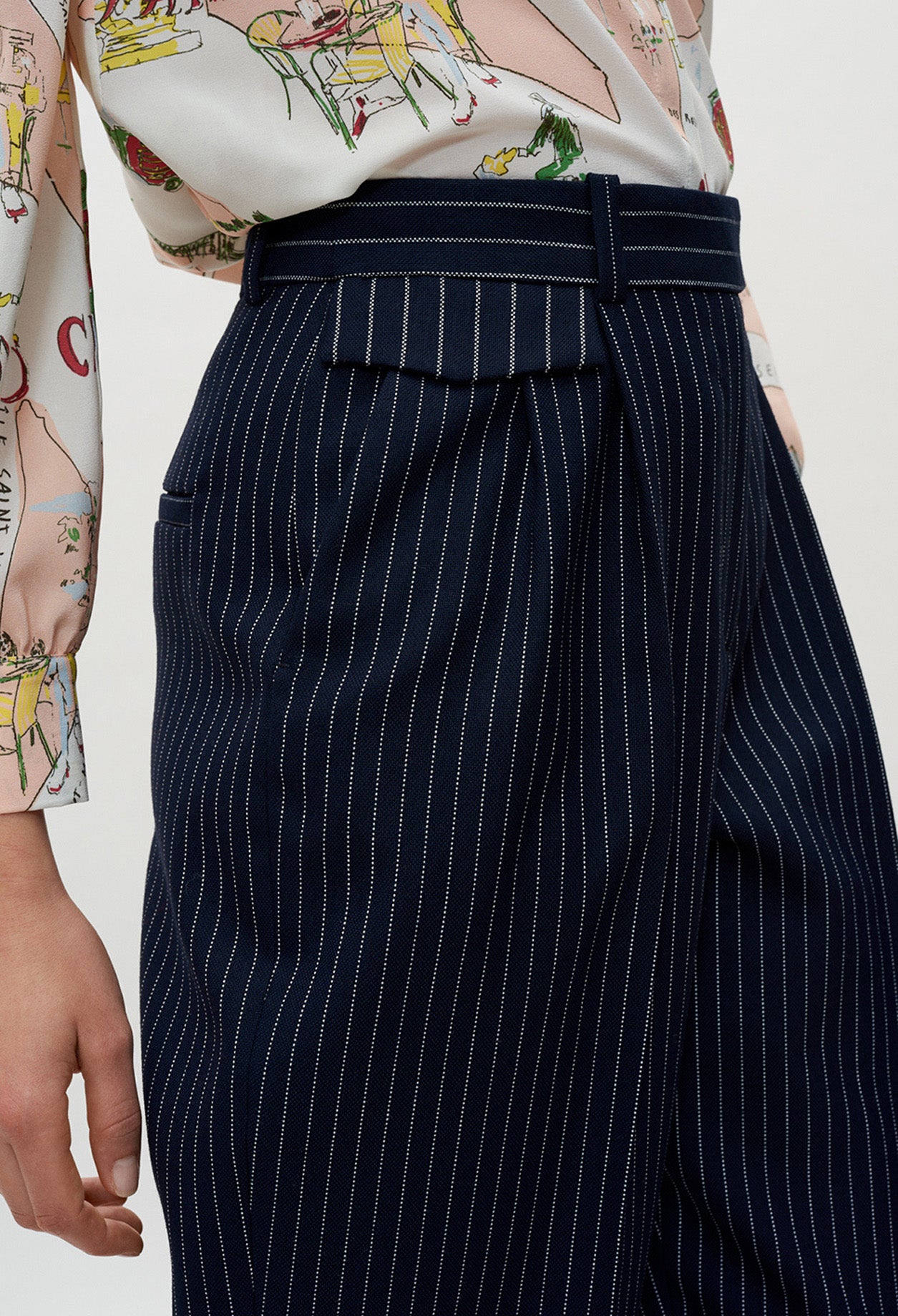 Pantalon de tailleur rayé Faume - seconde main