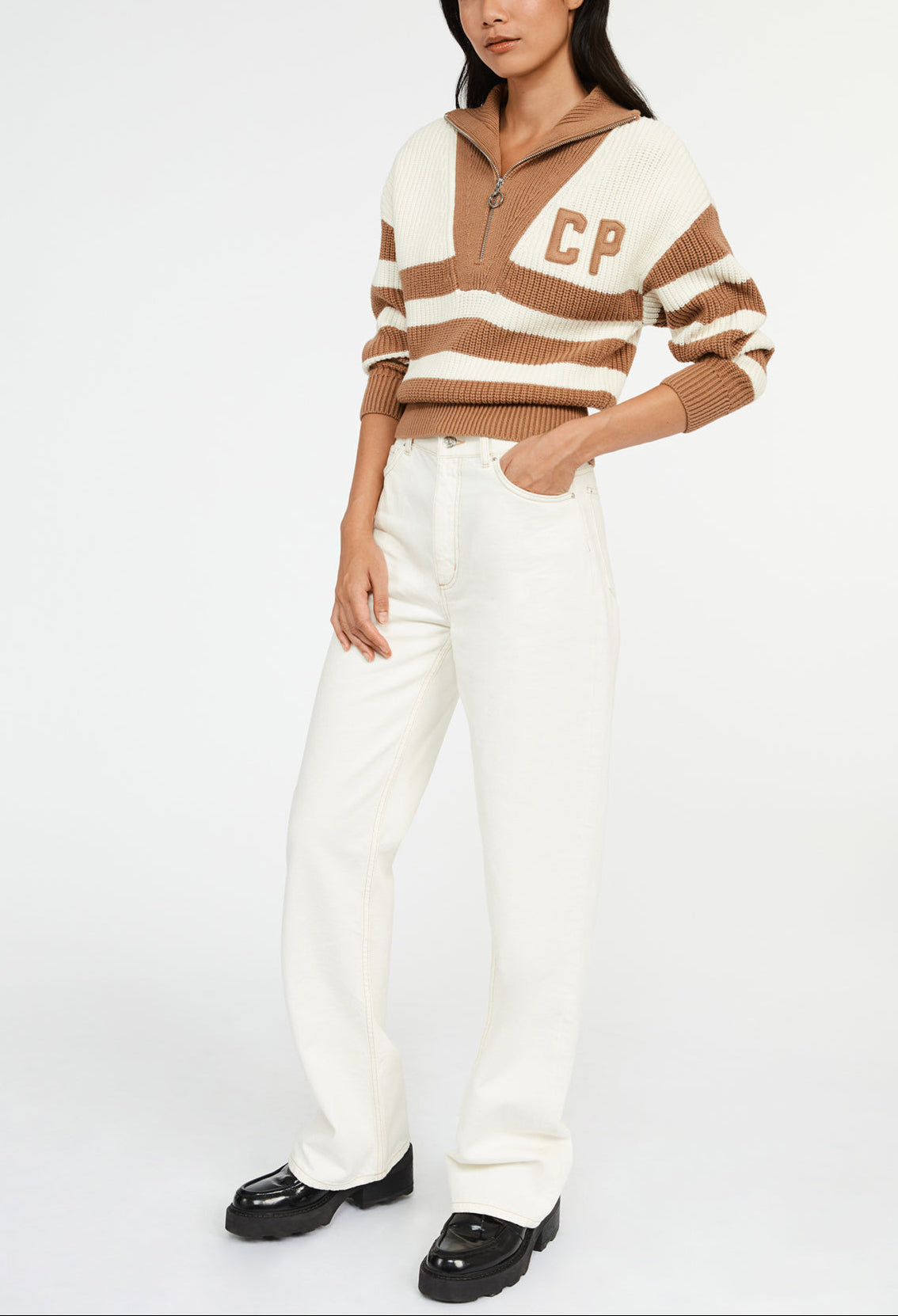 Pull col camionneur rayé Faume - seconde main