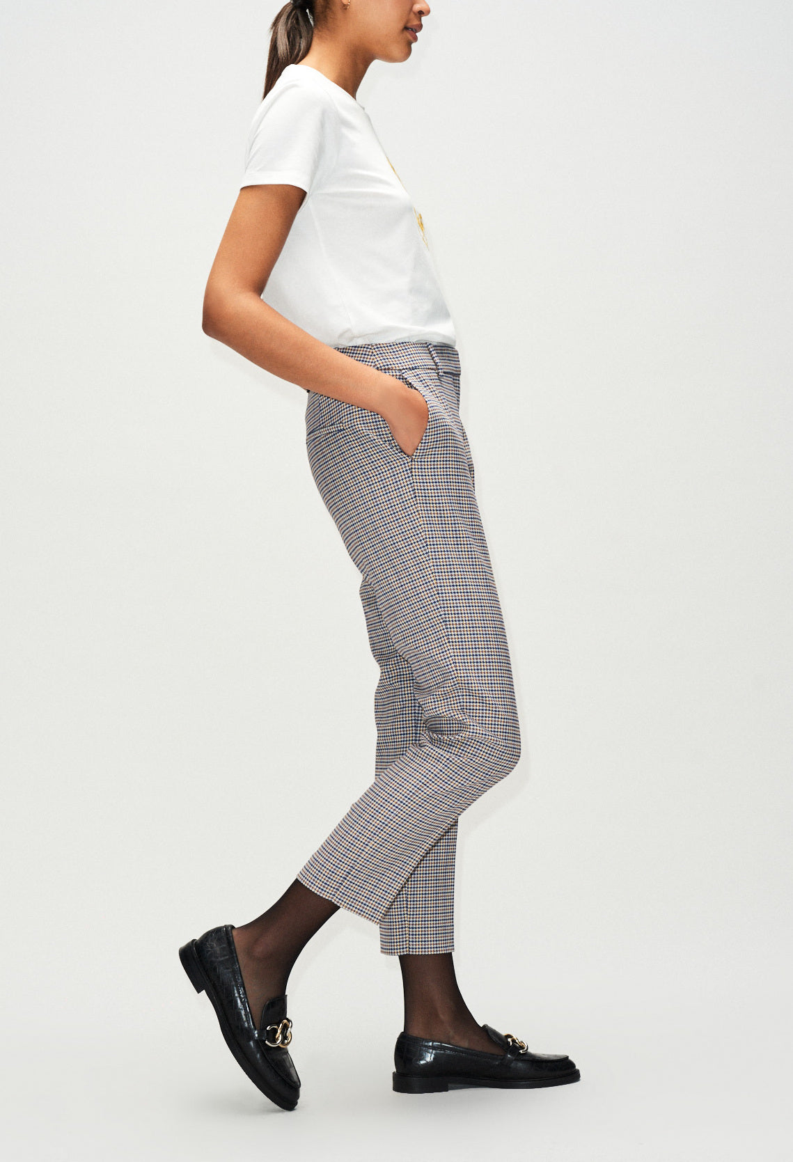 Pantalon tailleur à carreaux Faume - seconde main