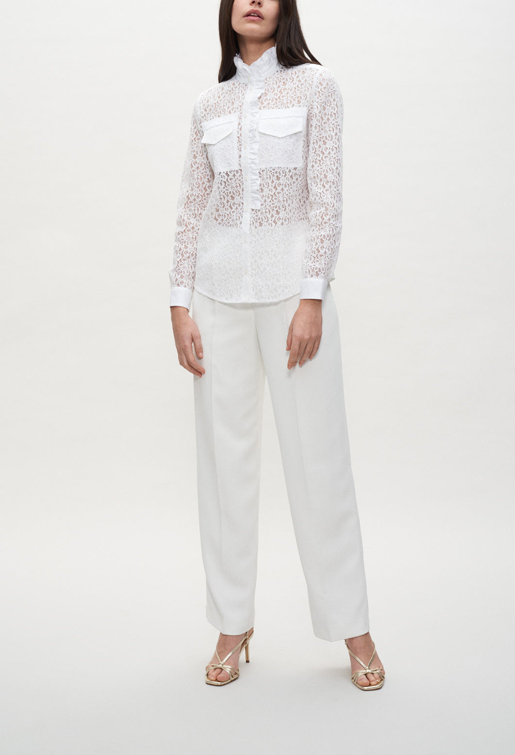 Chemise écrue en dentelle Faume - seconde main