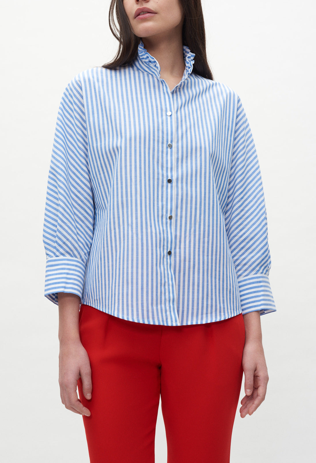 Chemise rayée à col froncé Faume - seconde main