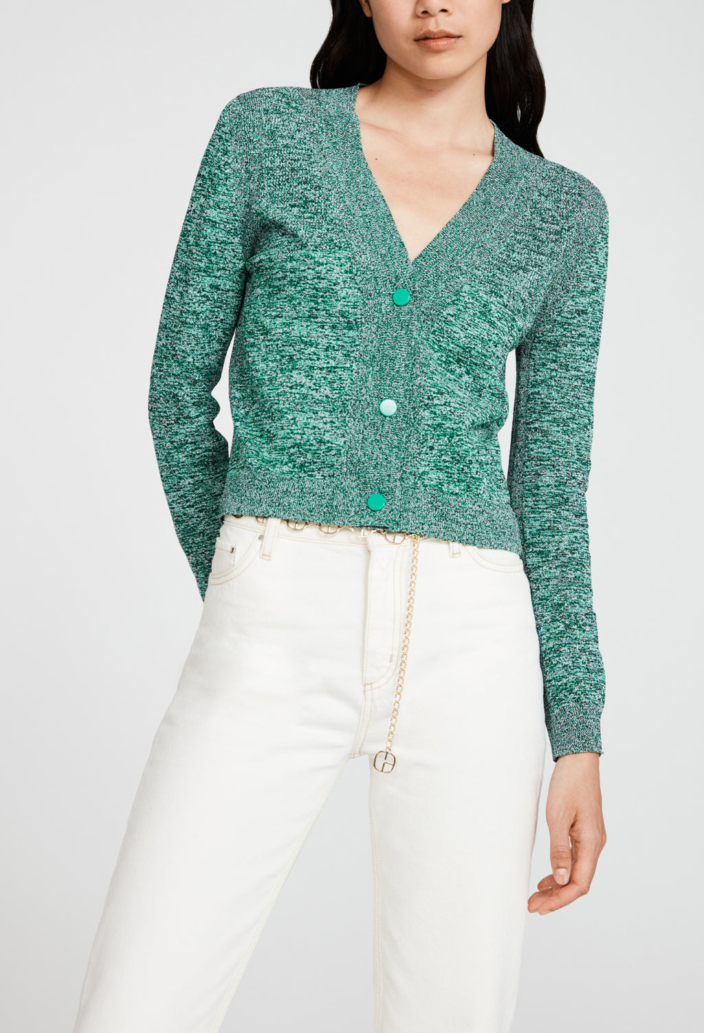 Cardigan maille effet chinée Faume - seconde main