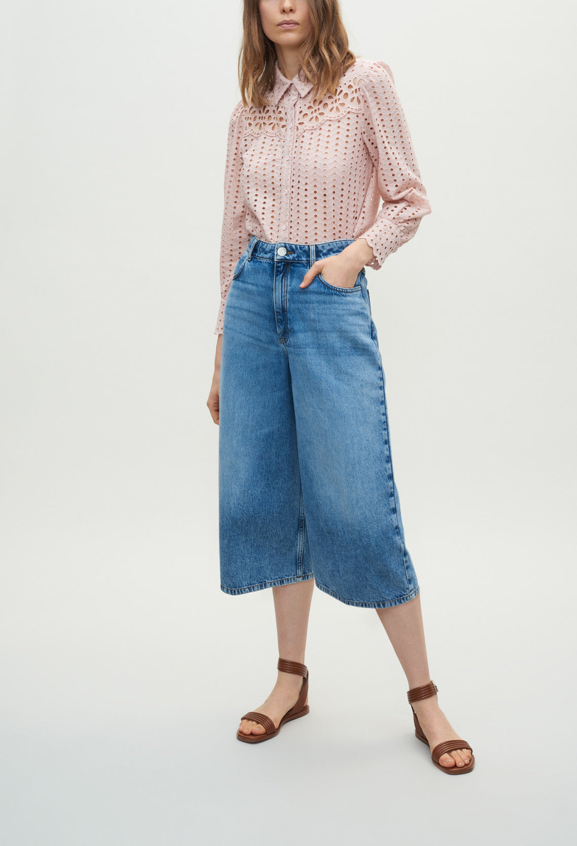 Chemise à broderies anglaises Faume - seconde main