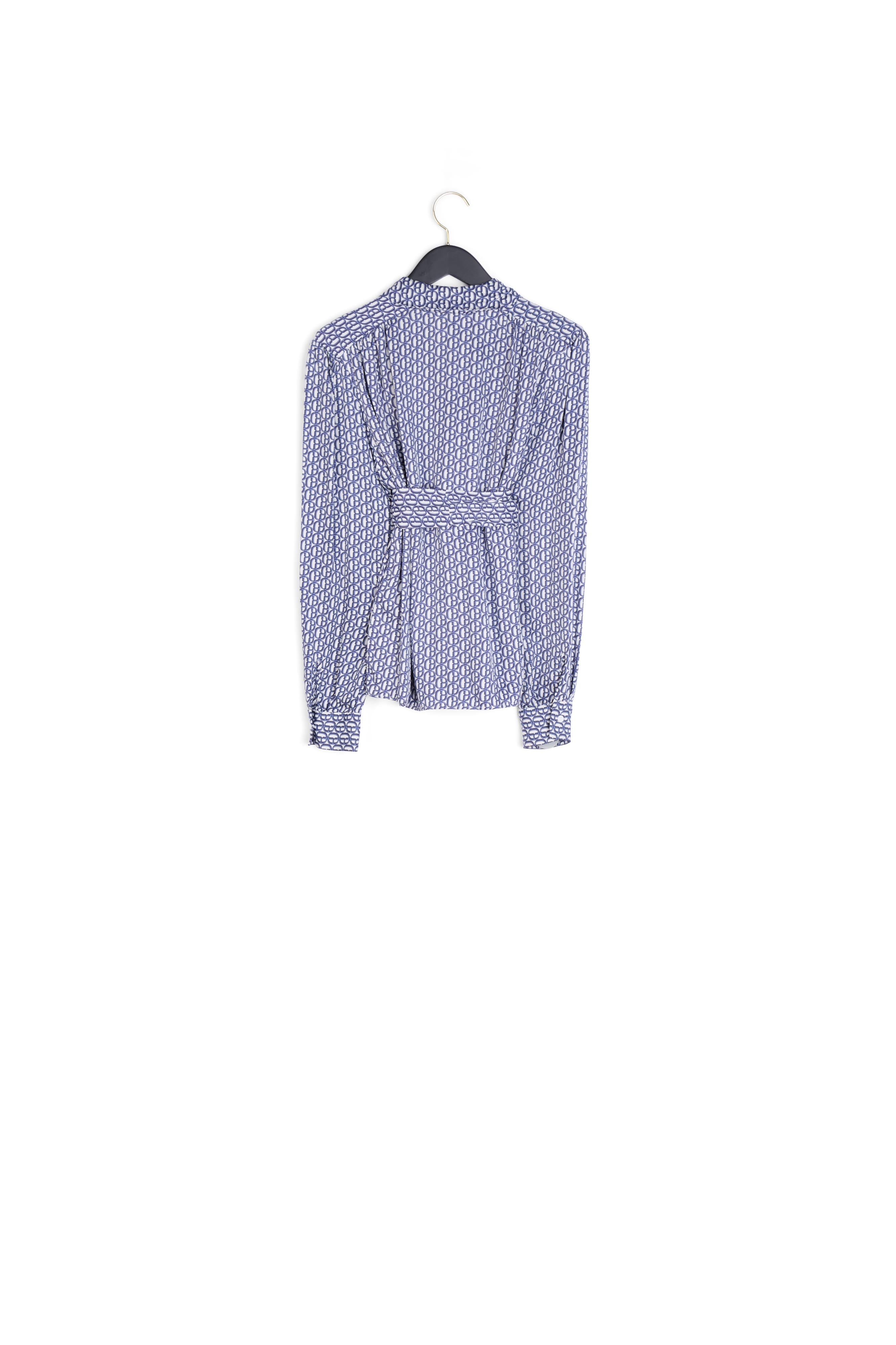 Chemise col lavallière amovible bleu Faume - seconde main