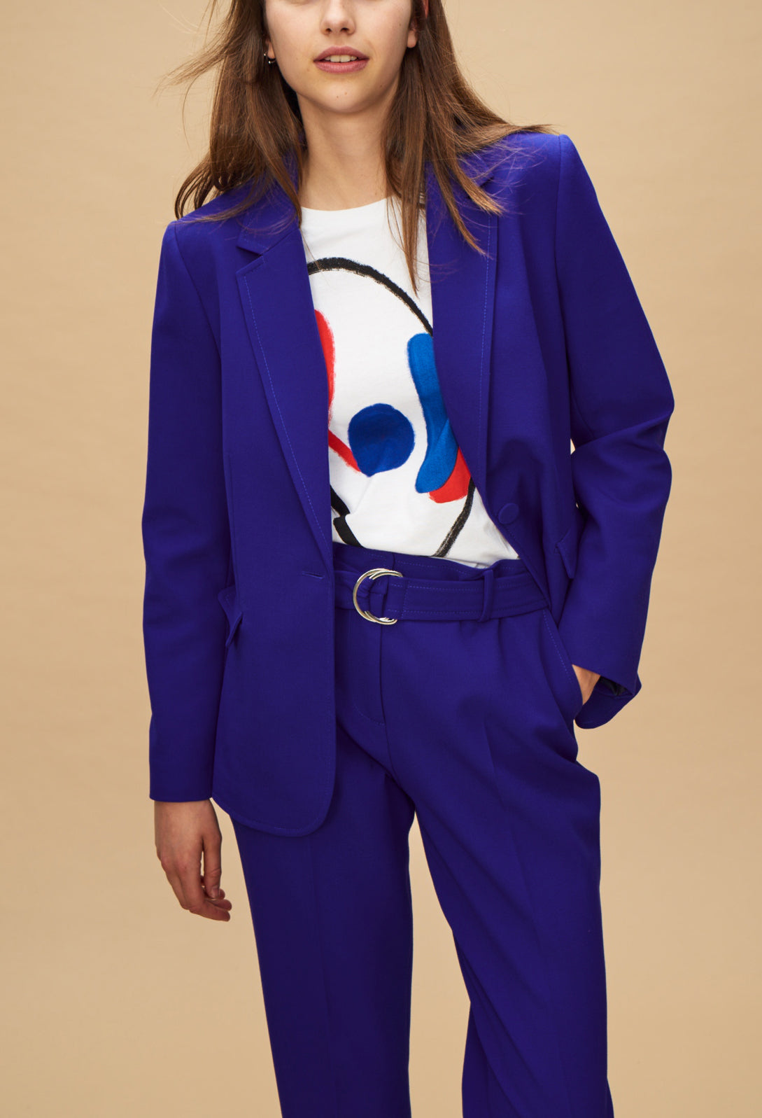 Pantalon tailleur ceinture bloucle Faume - seconde main