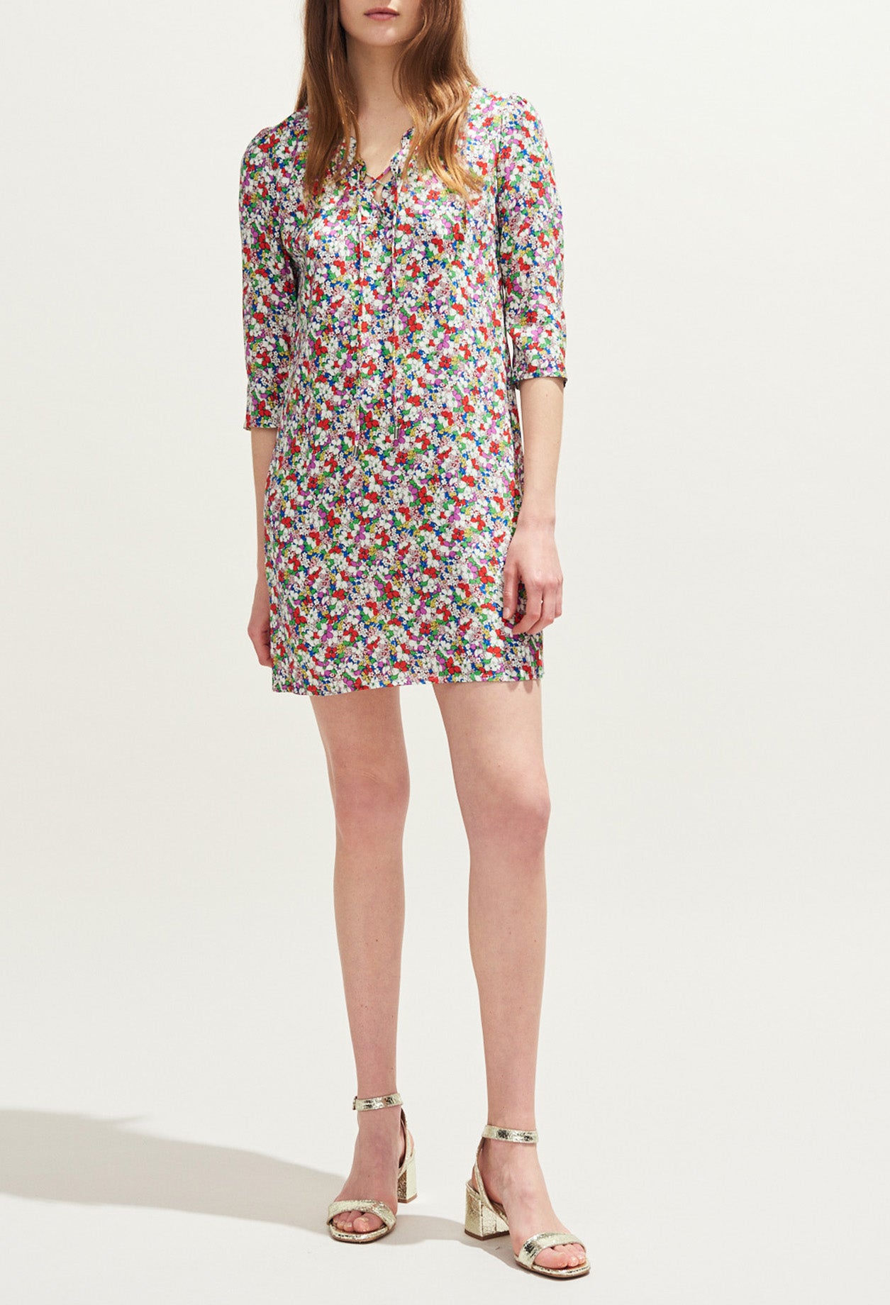 Robe fluide col V imprimé fleuri Faume - seconde main