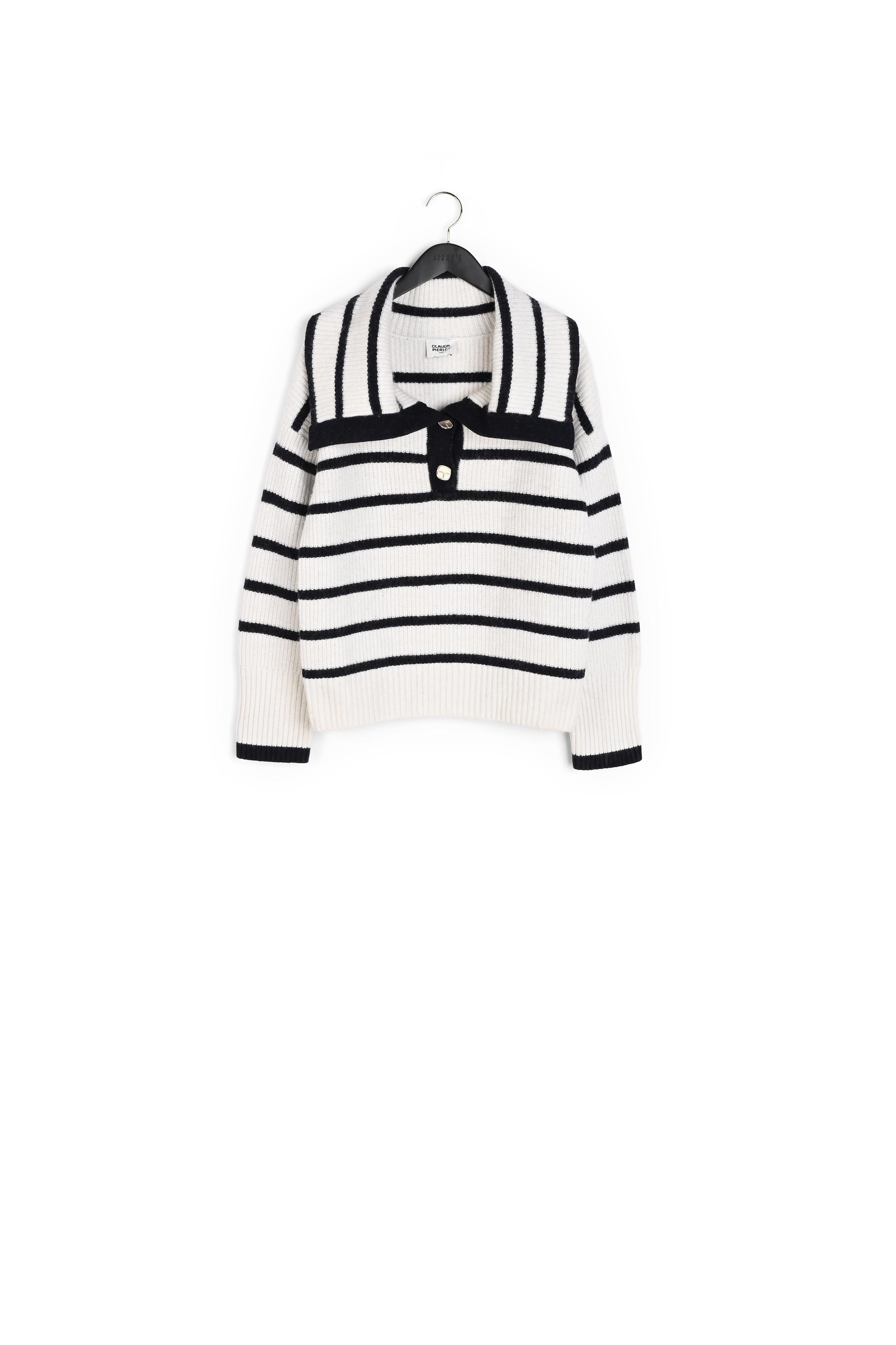 Pull bicolore à rayures laine Faume - seconde main