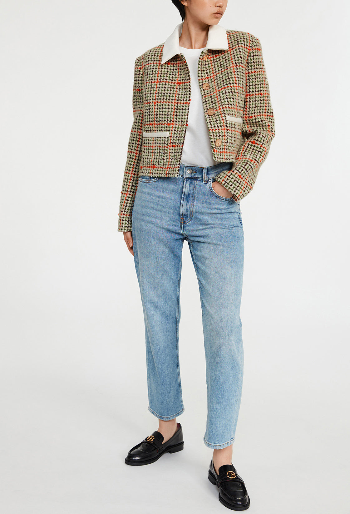 Veste à carreaux contrasté Faume - seconde main
