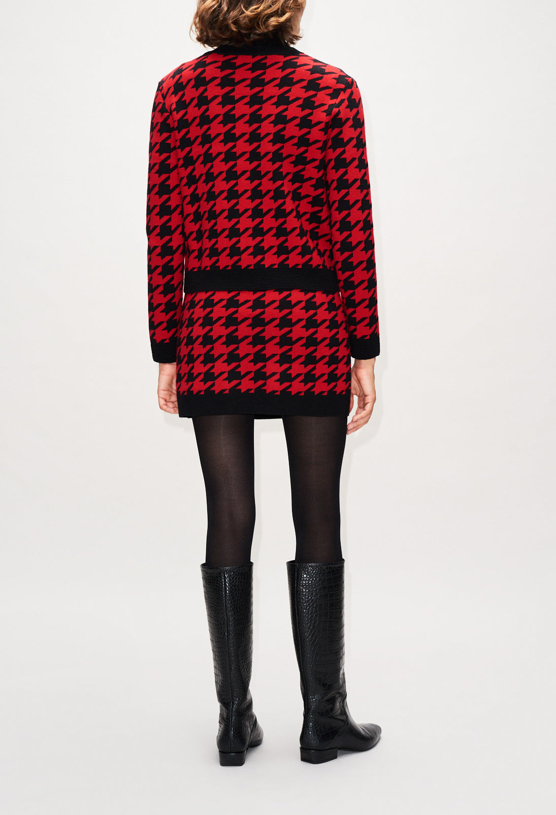 Cardigan bicolore pied de coq Faume - seconde main