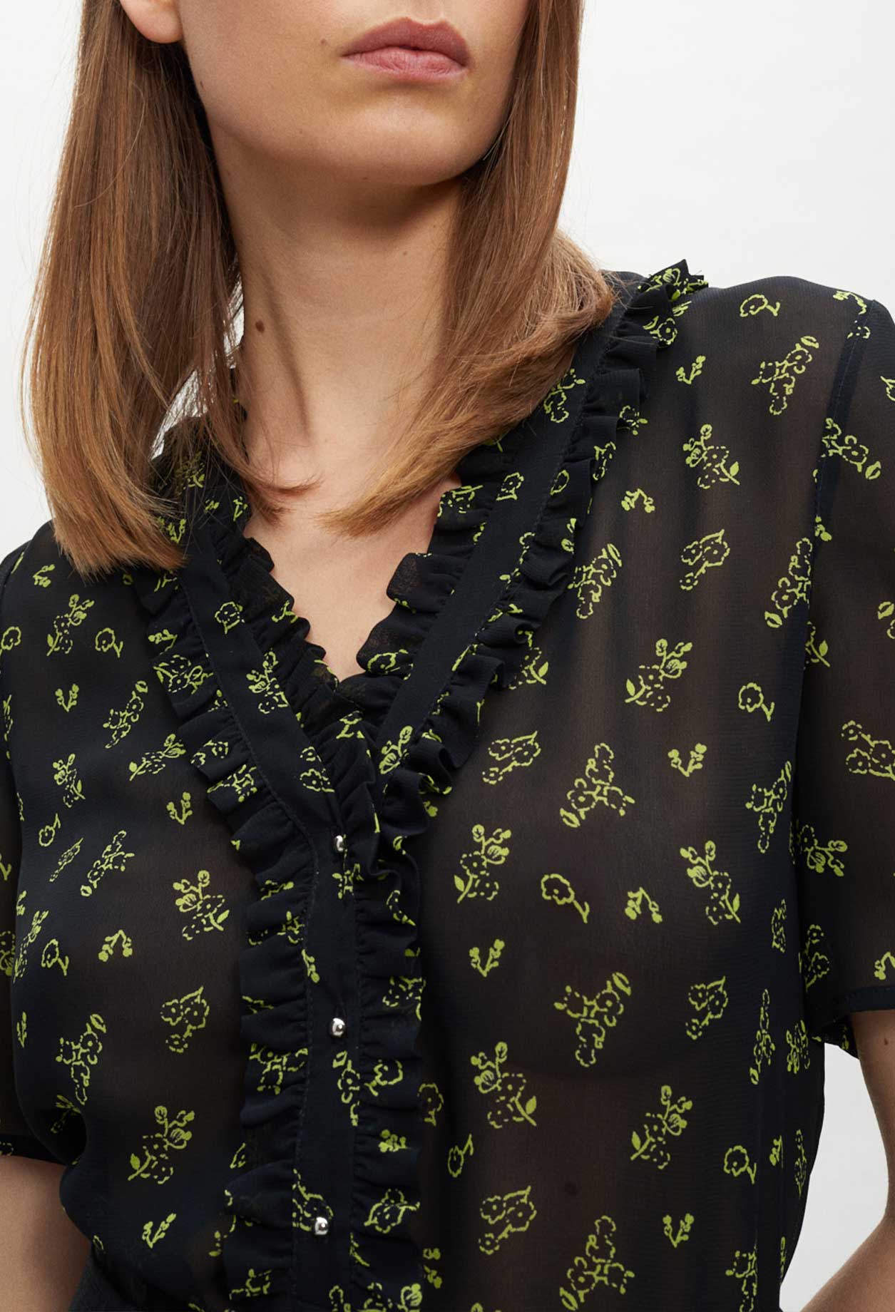 Chemisier imprimé à manches courtes Faume - seconde main