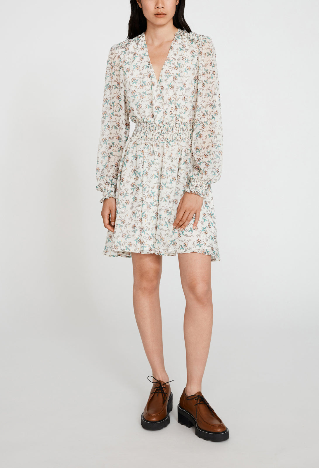 Robe courte motif floral métallisé Faume - seconde main