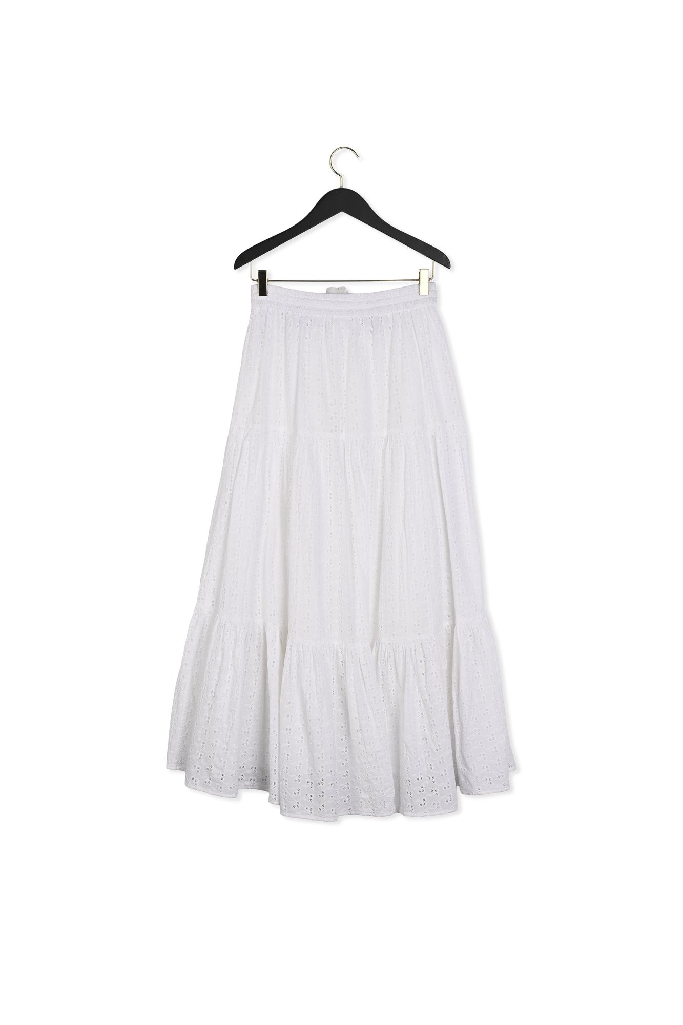 Jupe midi brodée en coton biologique Faume - seconde main