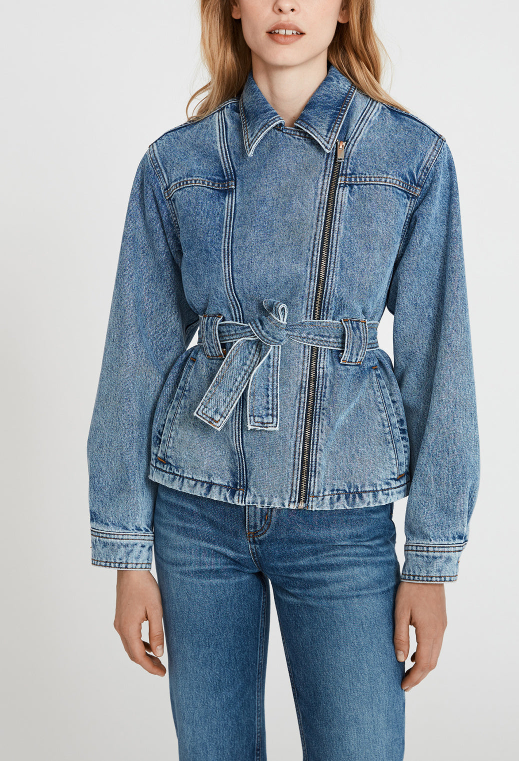 Veste denim ceinturée Faume - seconde main