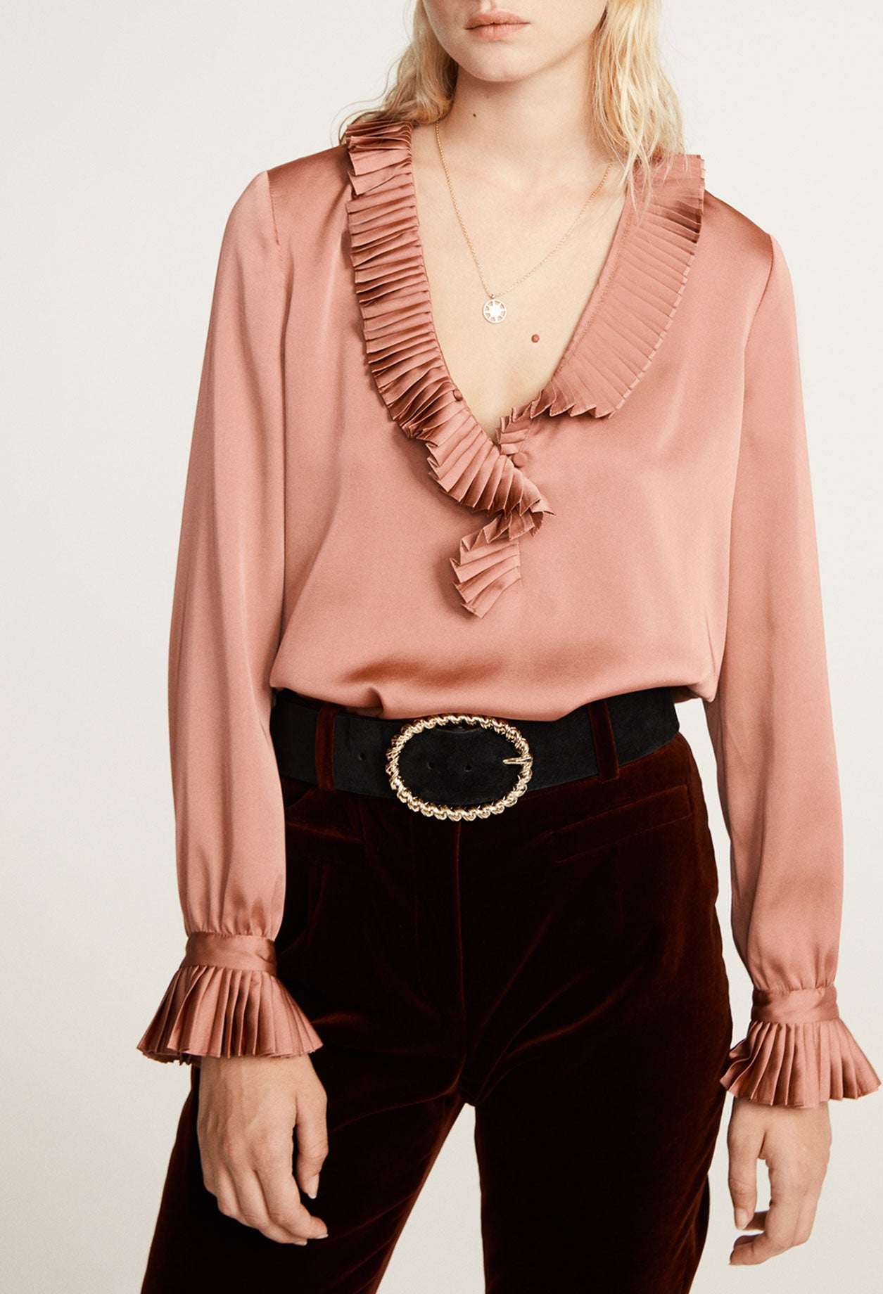 Blouse à col volanté Faume - seconde main