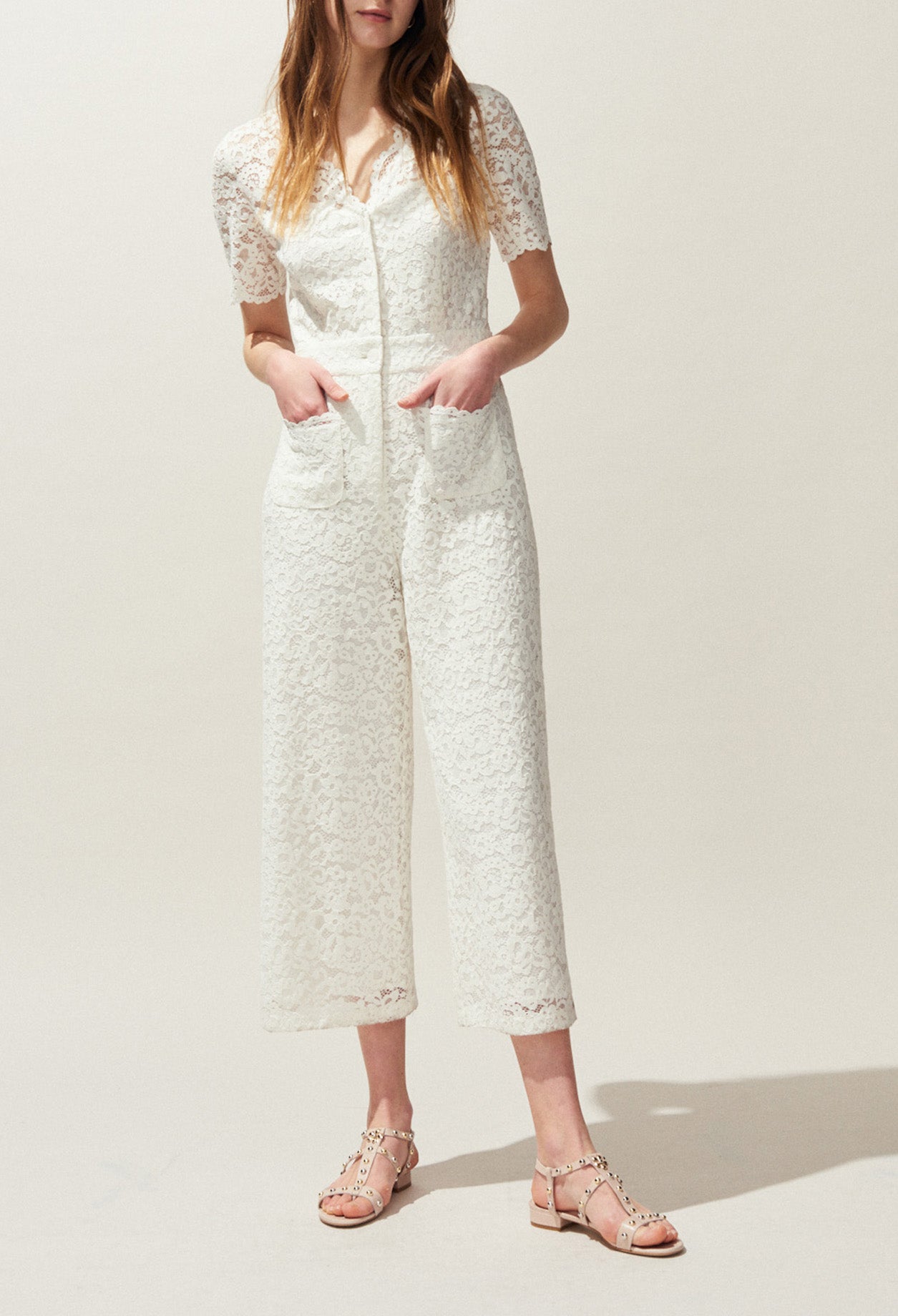 Combi-pantalon en dentelle Faume - seconde main