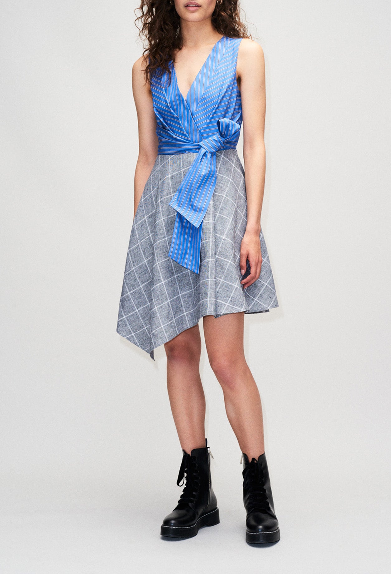 Robe bi-matière asymétrique Faume - seconde main