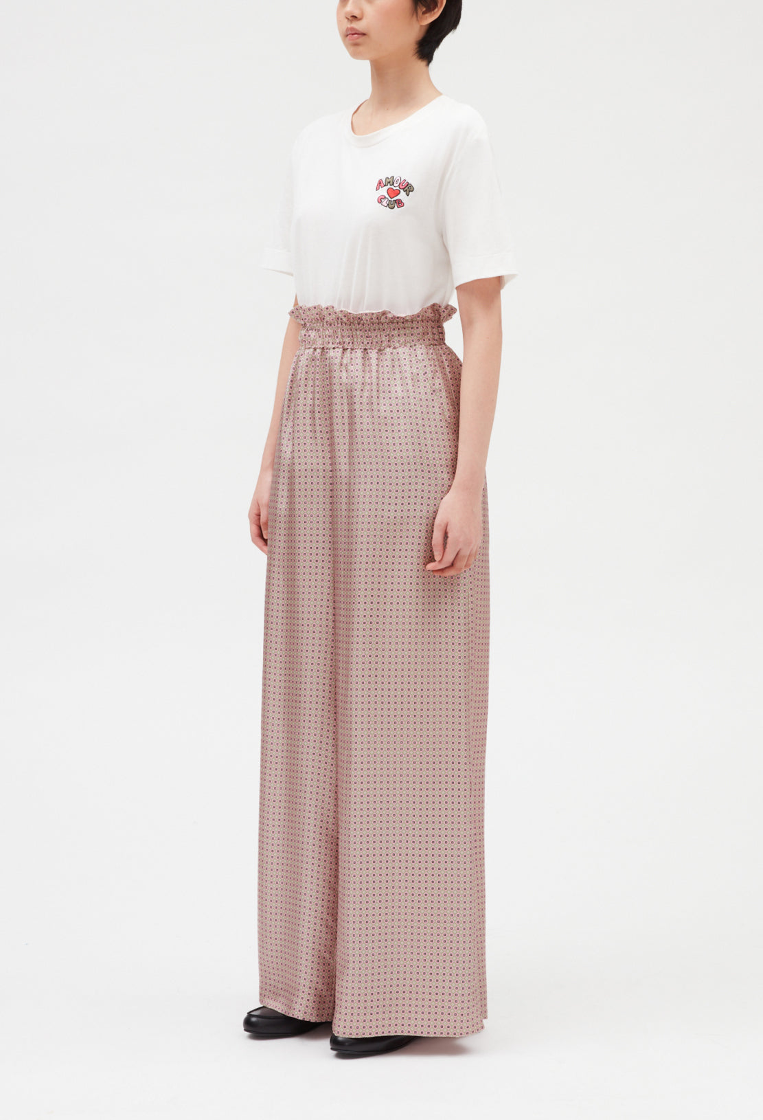 Pantalon large soie rose Faume - seconde main