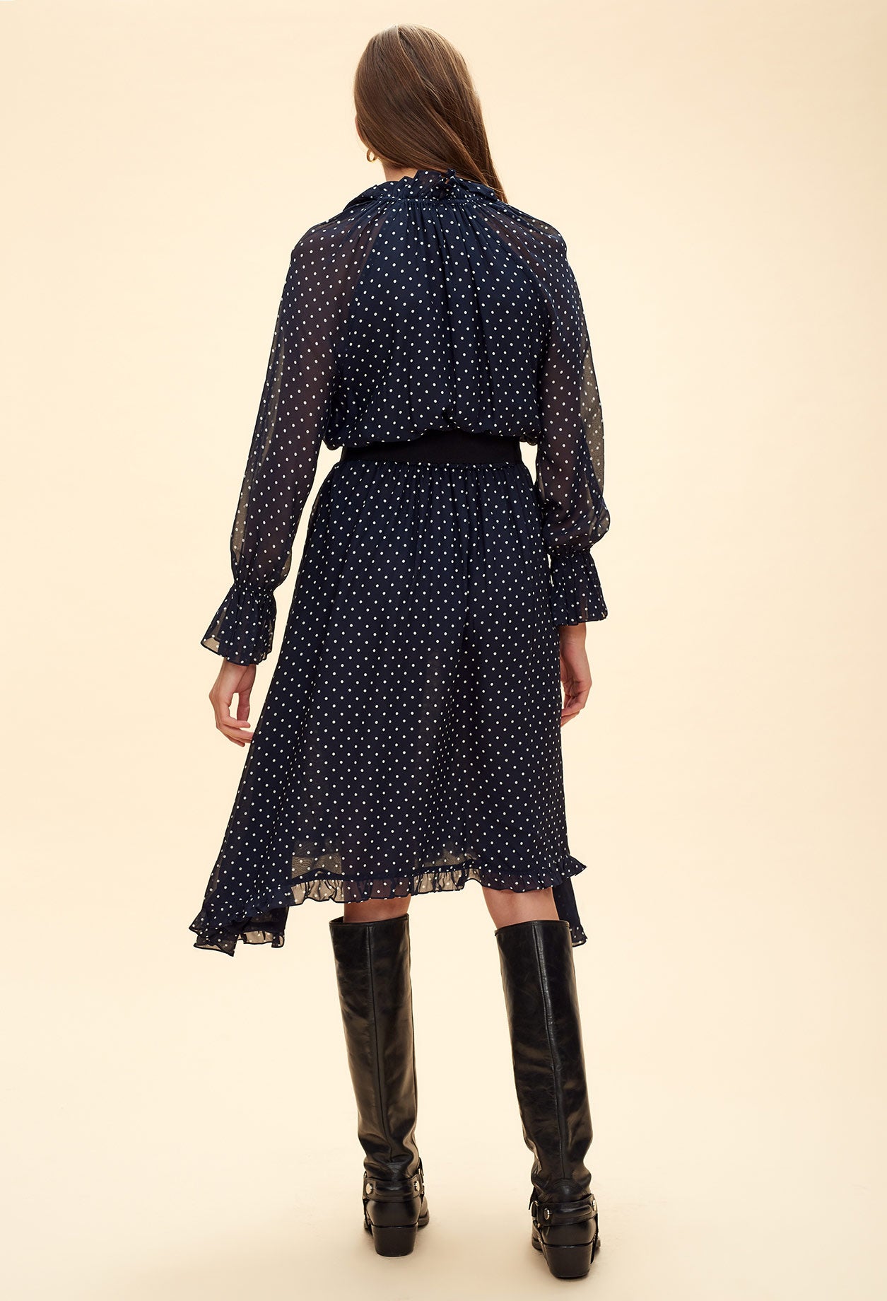 Roble fluide à pois avec col montant Faume - seconde main