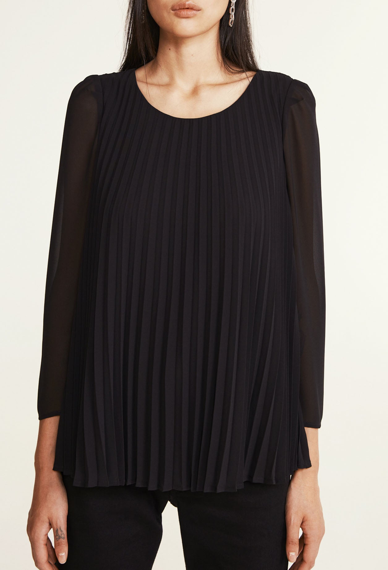 Top plissé noir Faume - seconde main