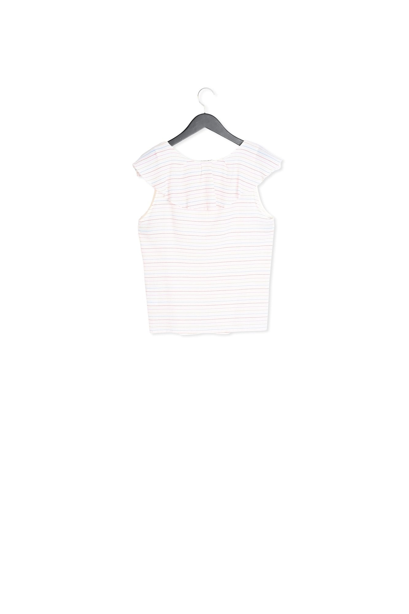 Top rayures bayadères à volant Faume - seconde main