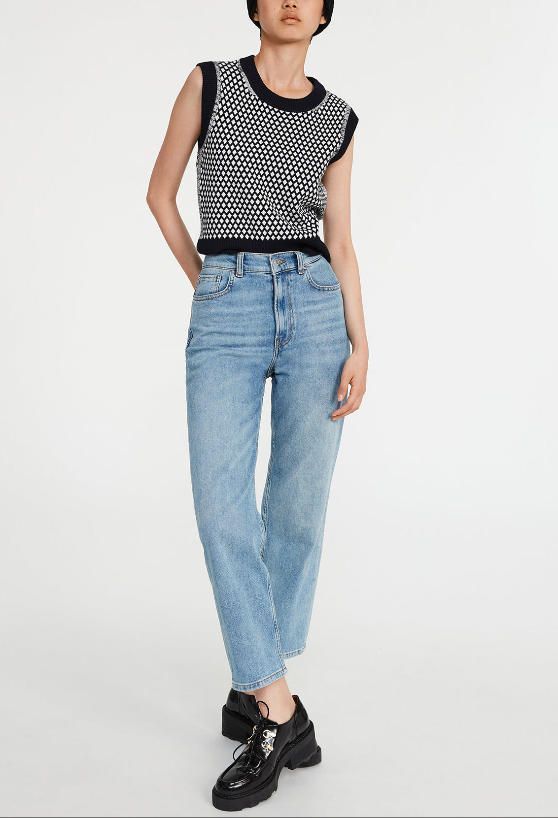 Pull sans manche à motifs graphiques Faume - seconde main