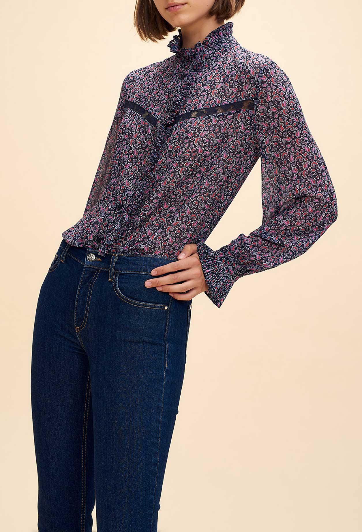 Chemise imprimée détails de volants Faume - seconde main