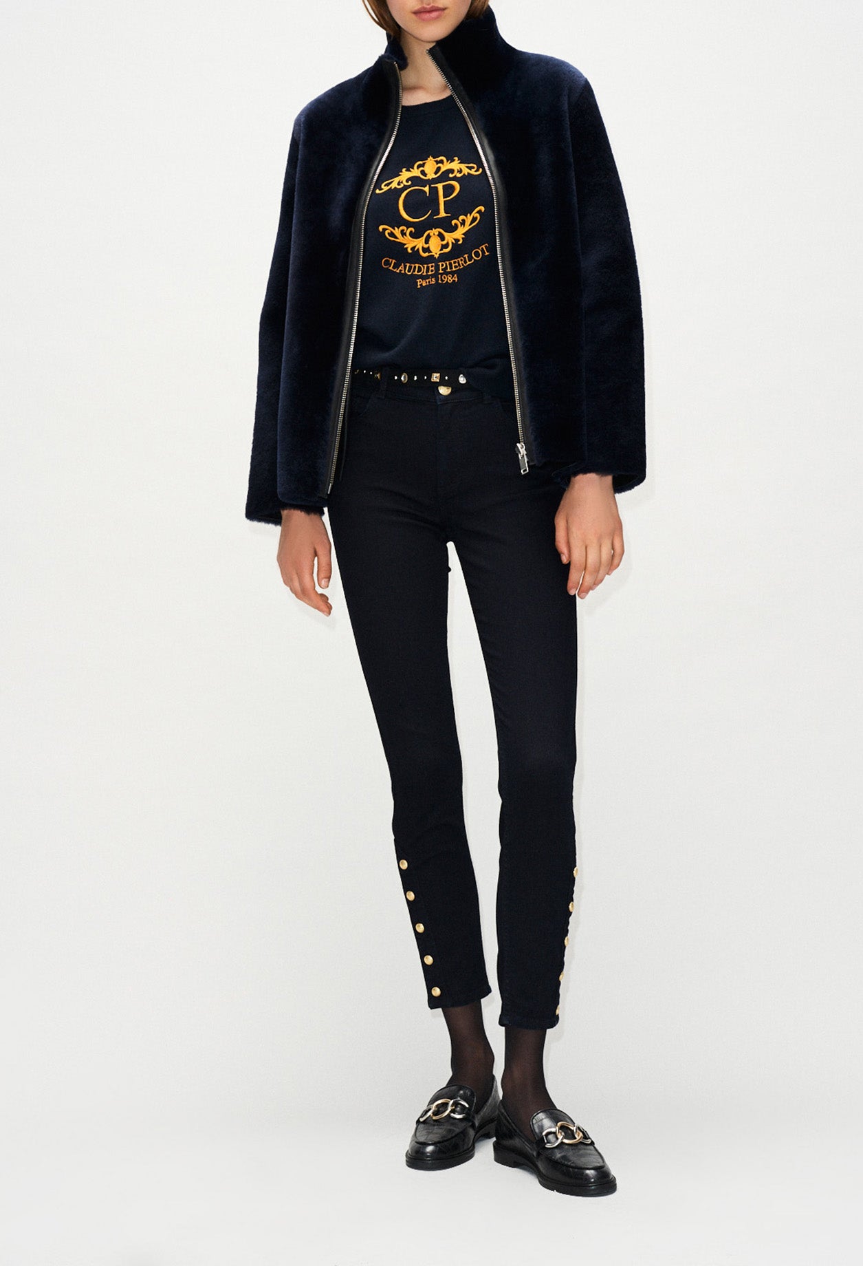 Manteau court en peau lainée Faume - seconde main