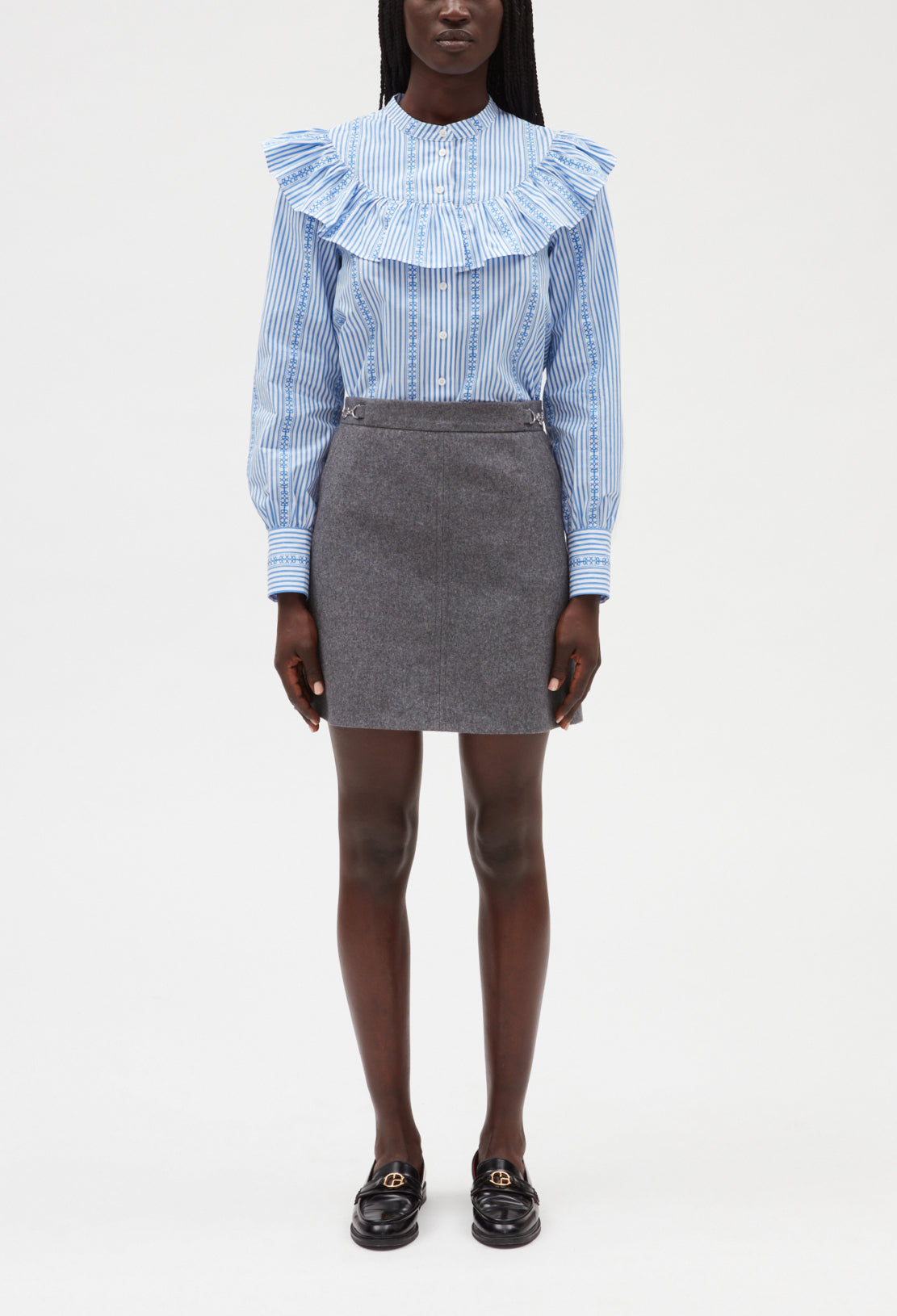 Jupe courte gris chiné Faume - seconde main