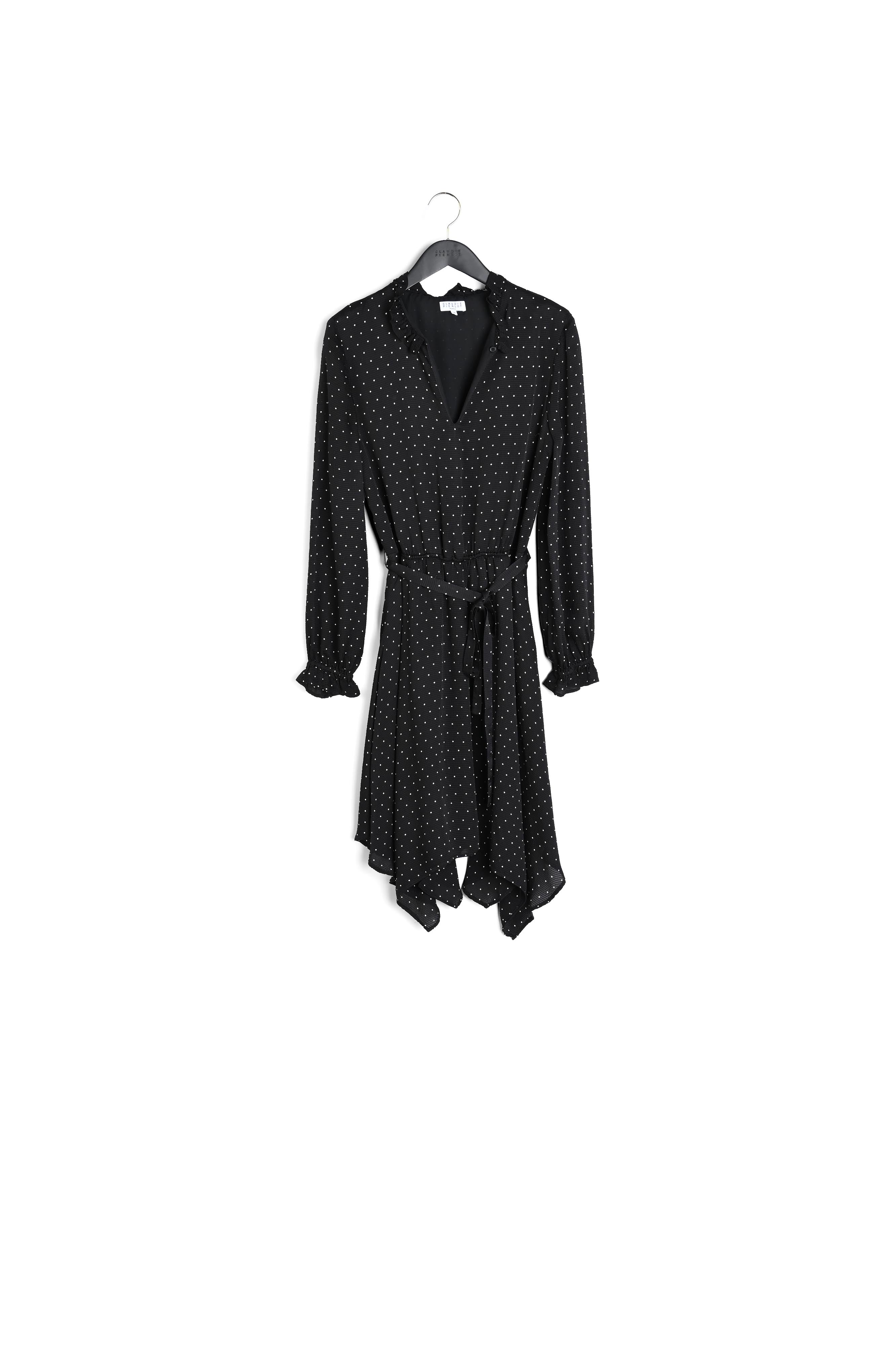 Robe fluide asymétrique imprimé pois Faume - seconde main