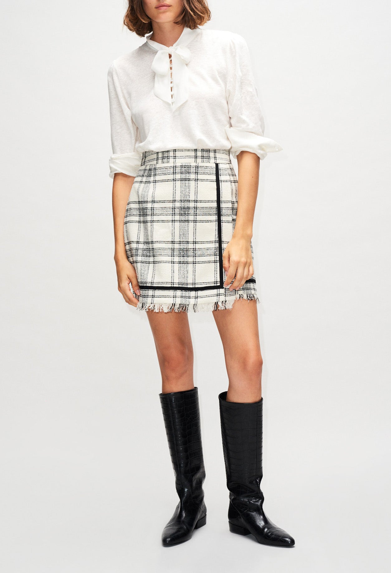 Jupe tweed à carreaux Faume - seconde main