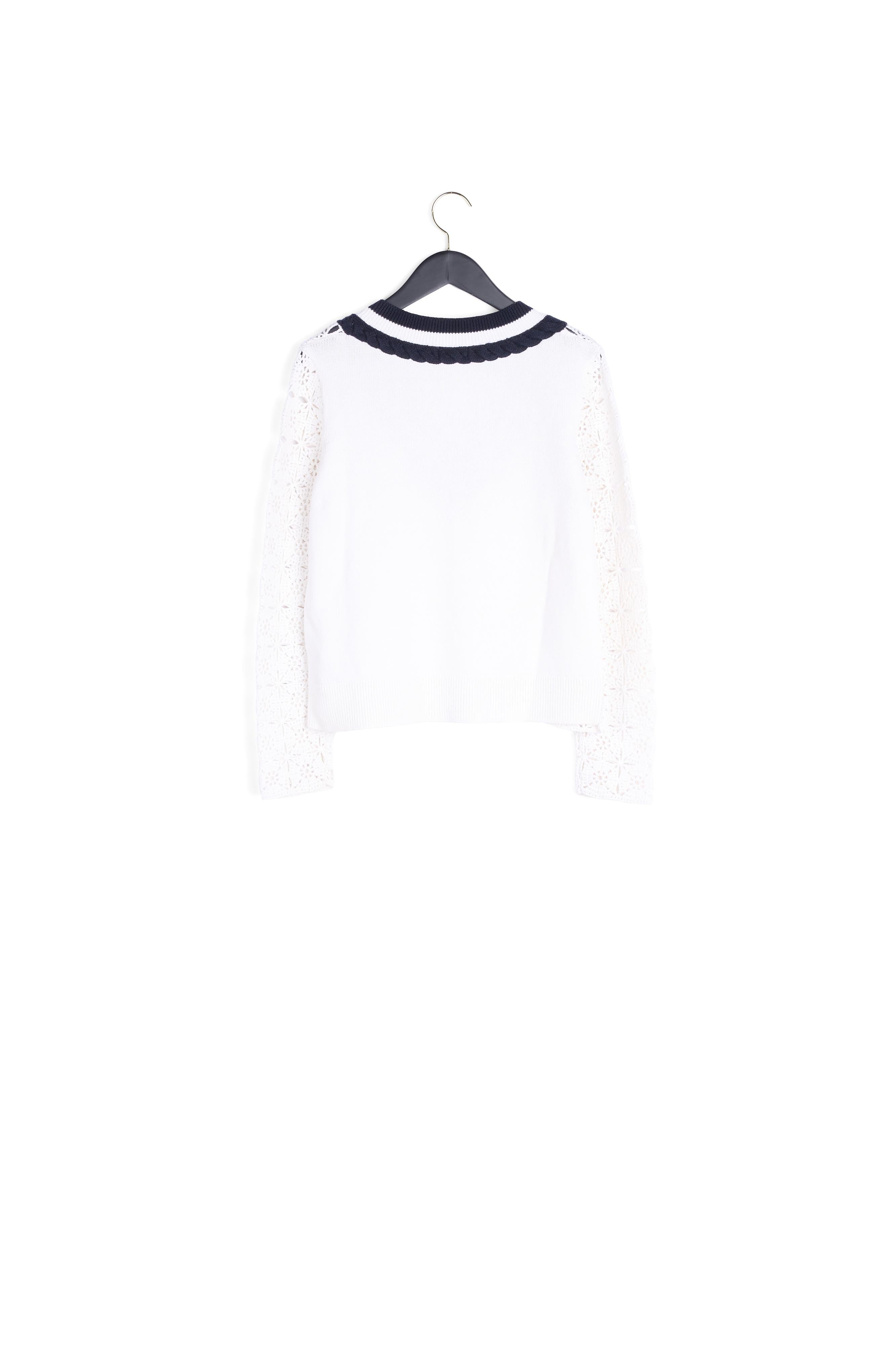 Pull col V en maille ajourée Faume - seconde main