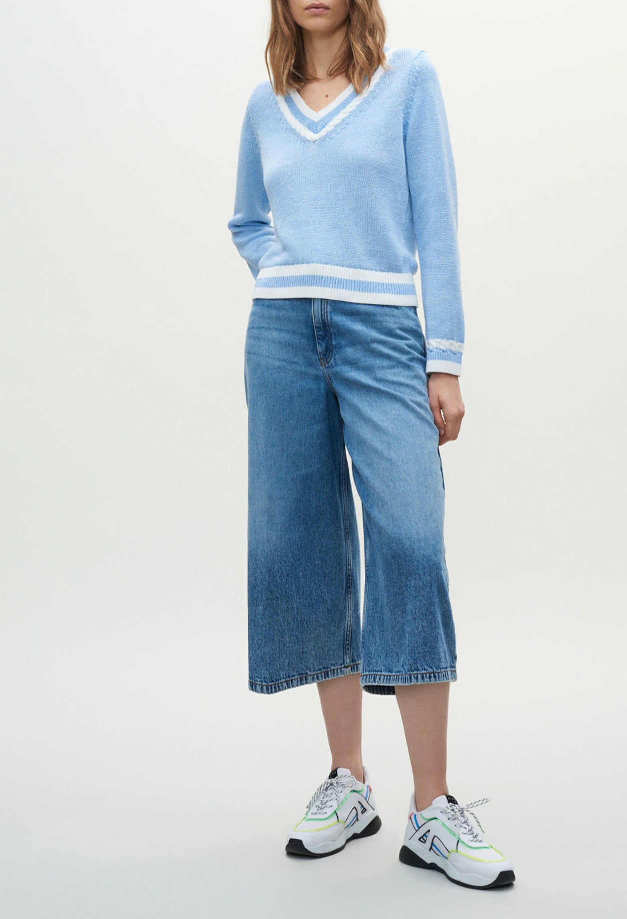 Pull en lin bleu ciel Faume - seconde main