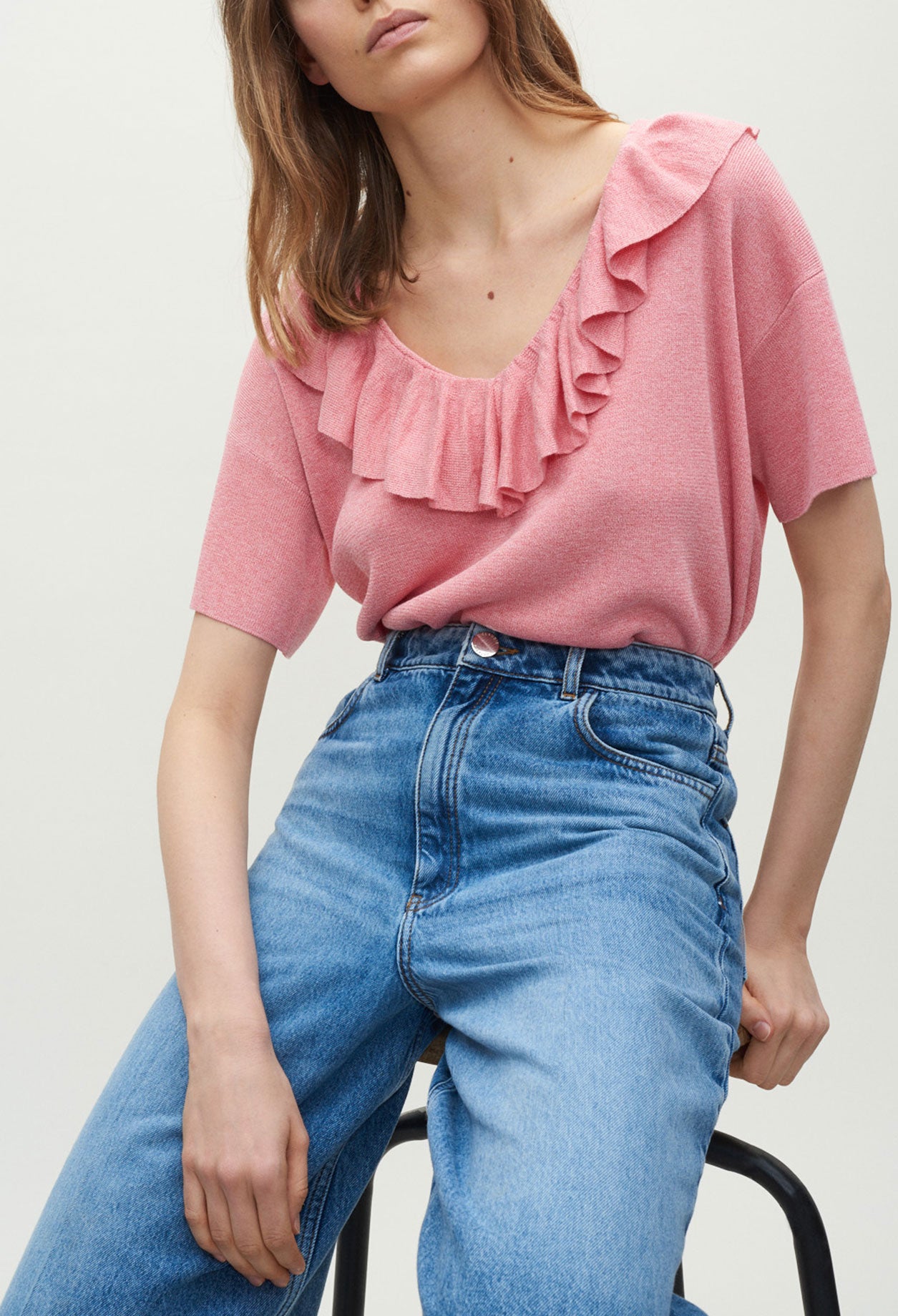 Pull à manches courtes volanté Faume - seconde main