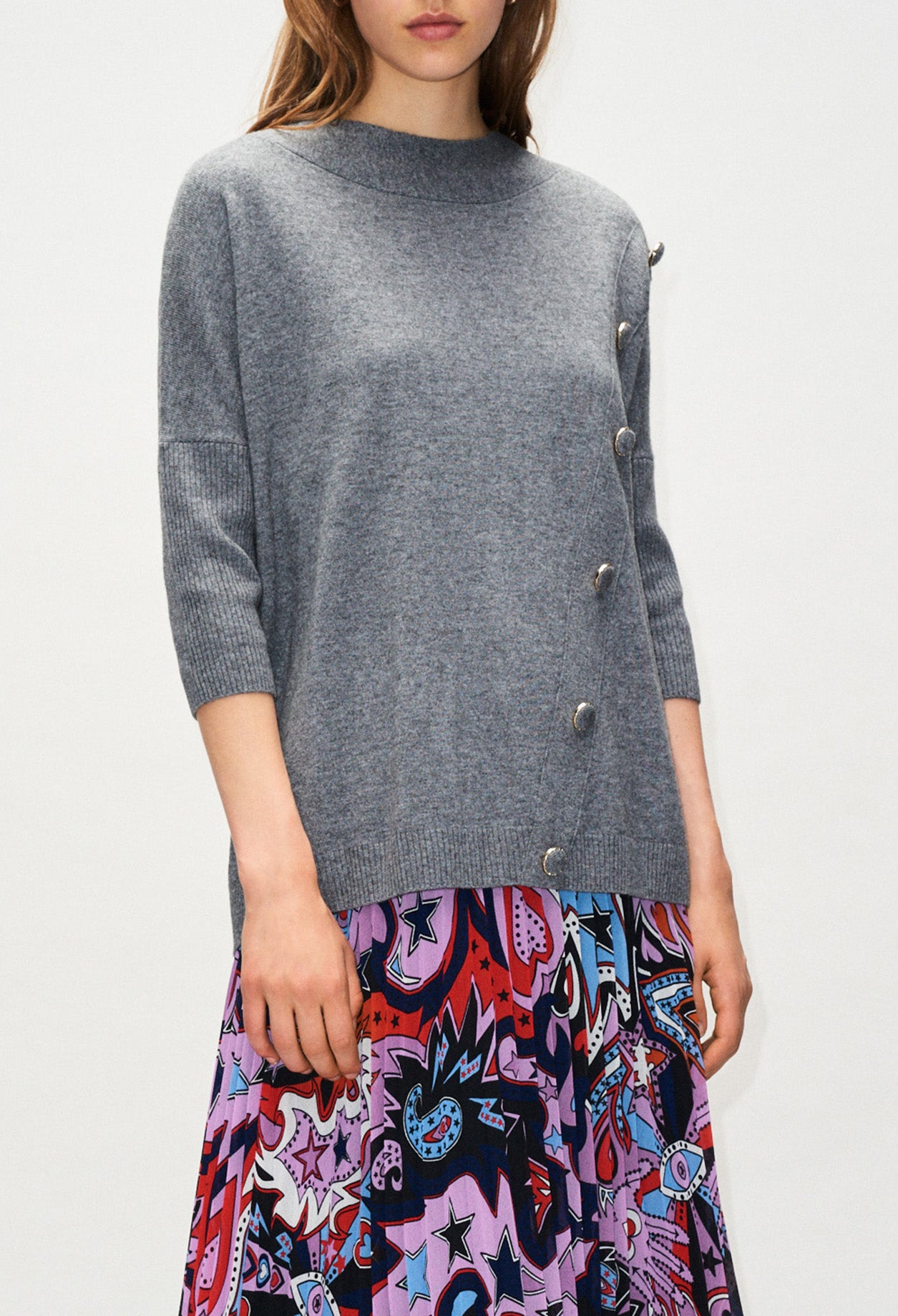 Pull col montant details boutons Faume - seconde main