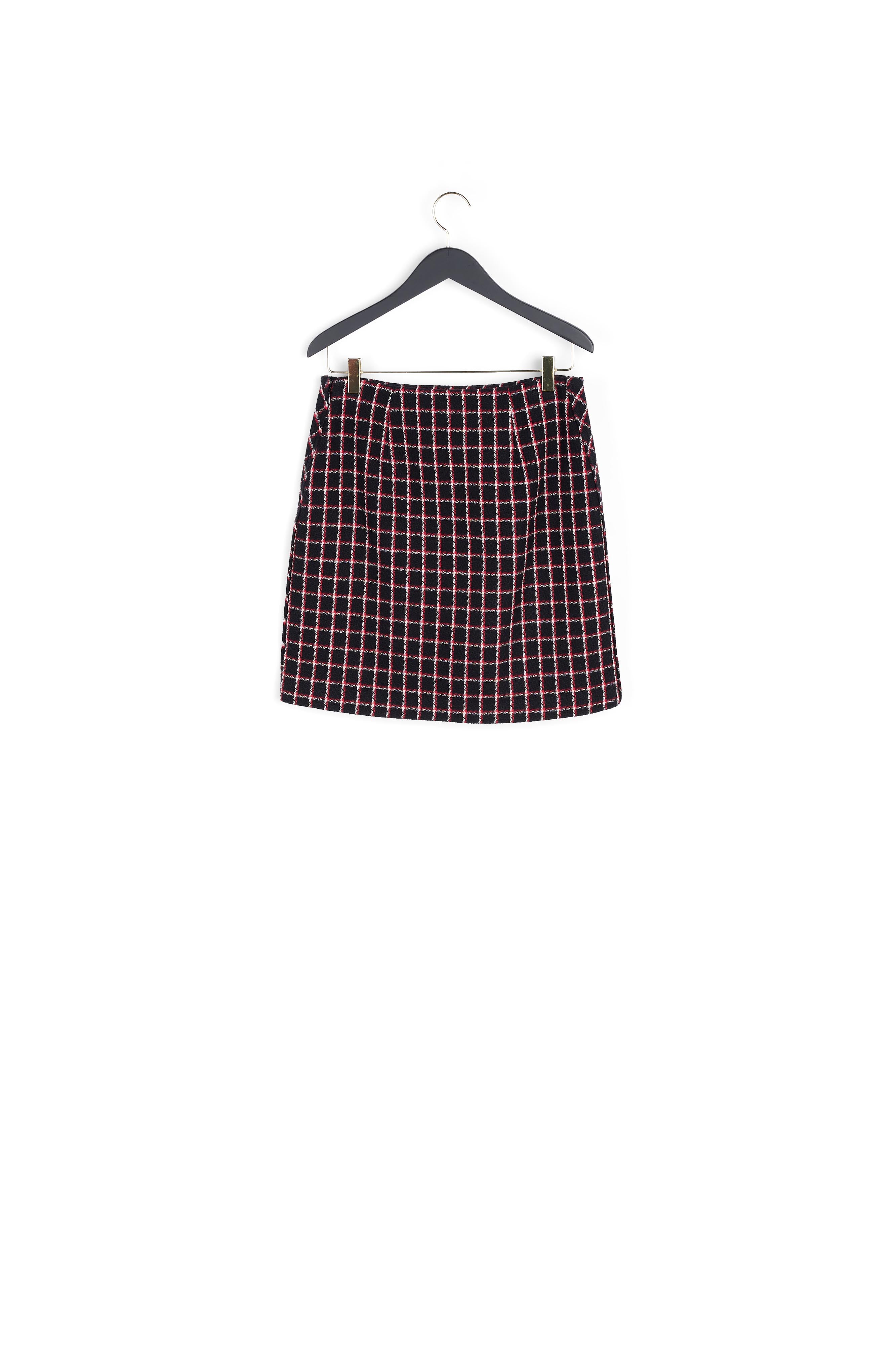 Jupe courte en tweed à carreaux Faume - seconde main