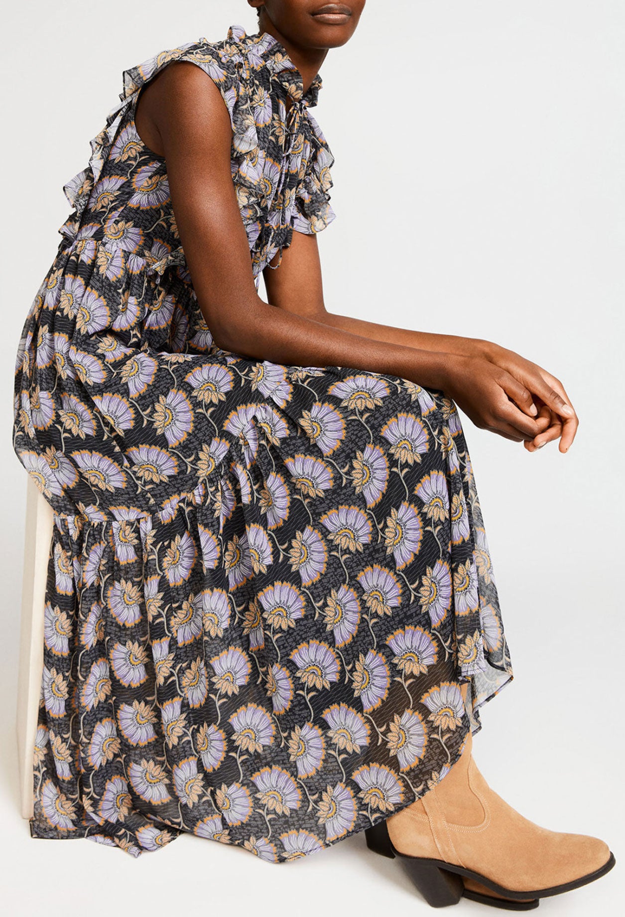 Robe longue volantée Faume - seconde main