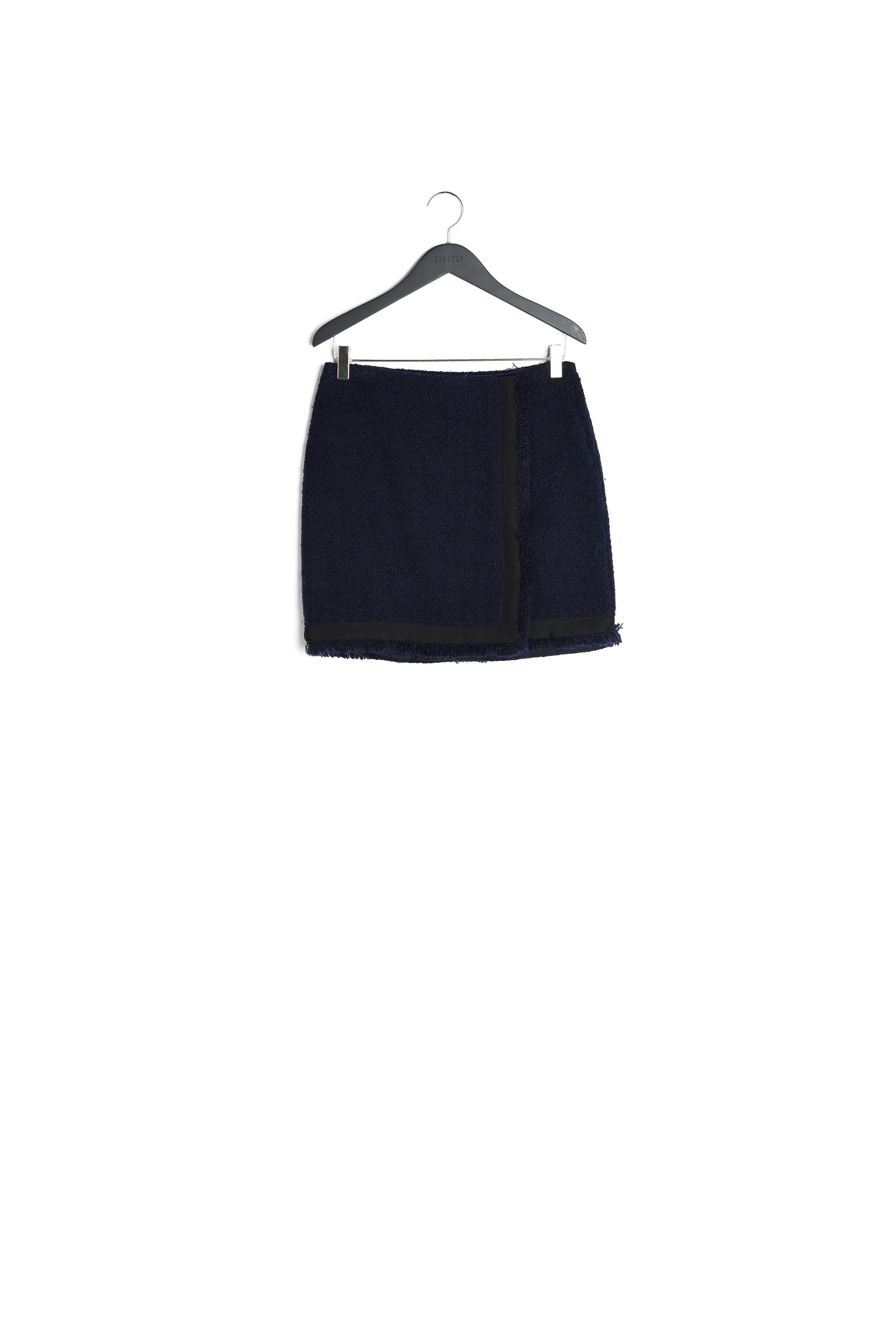 Jupe tweed courte marine Faume - seconde main