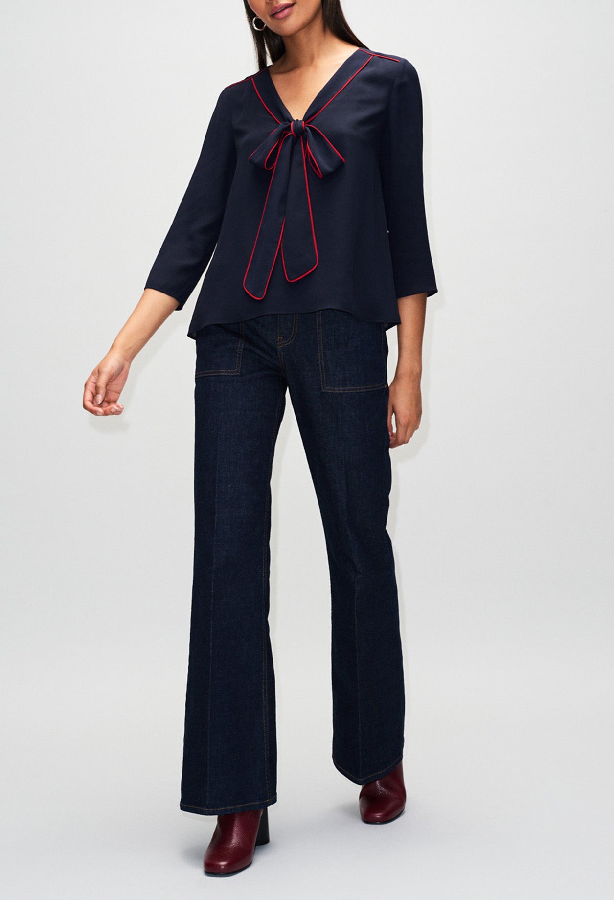 Blouse encolure V à nouer Faume - seconde main