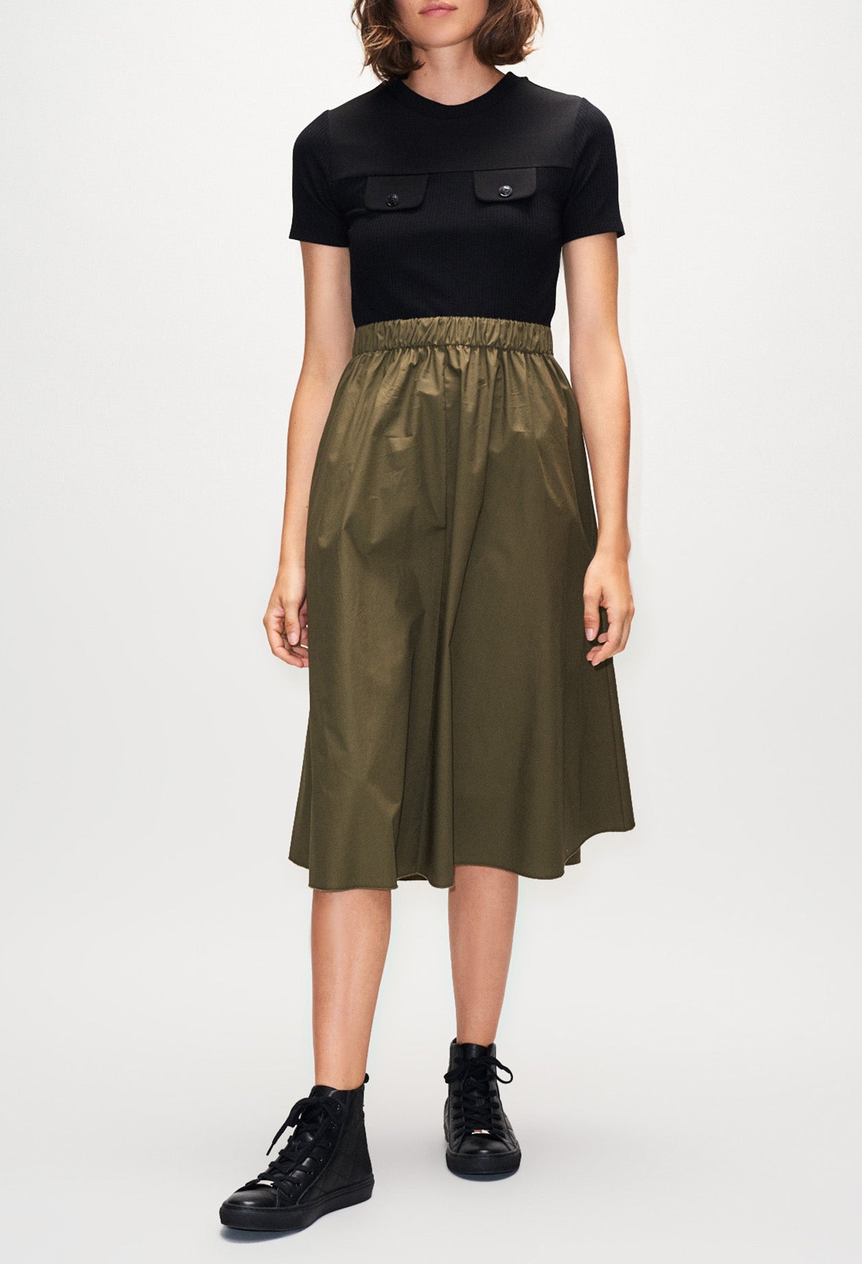 Robe longueur midi bi matière Faume - seconde main