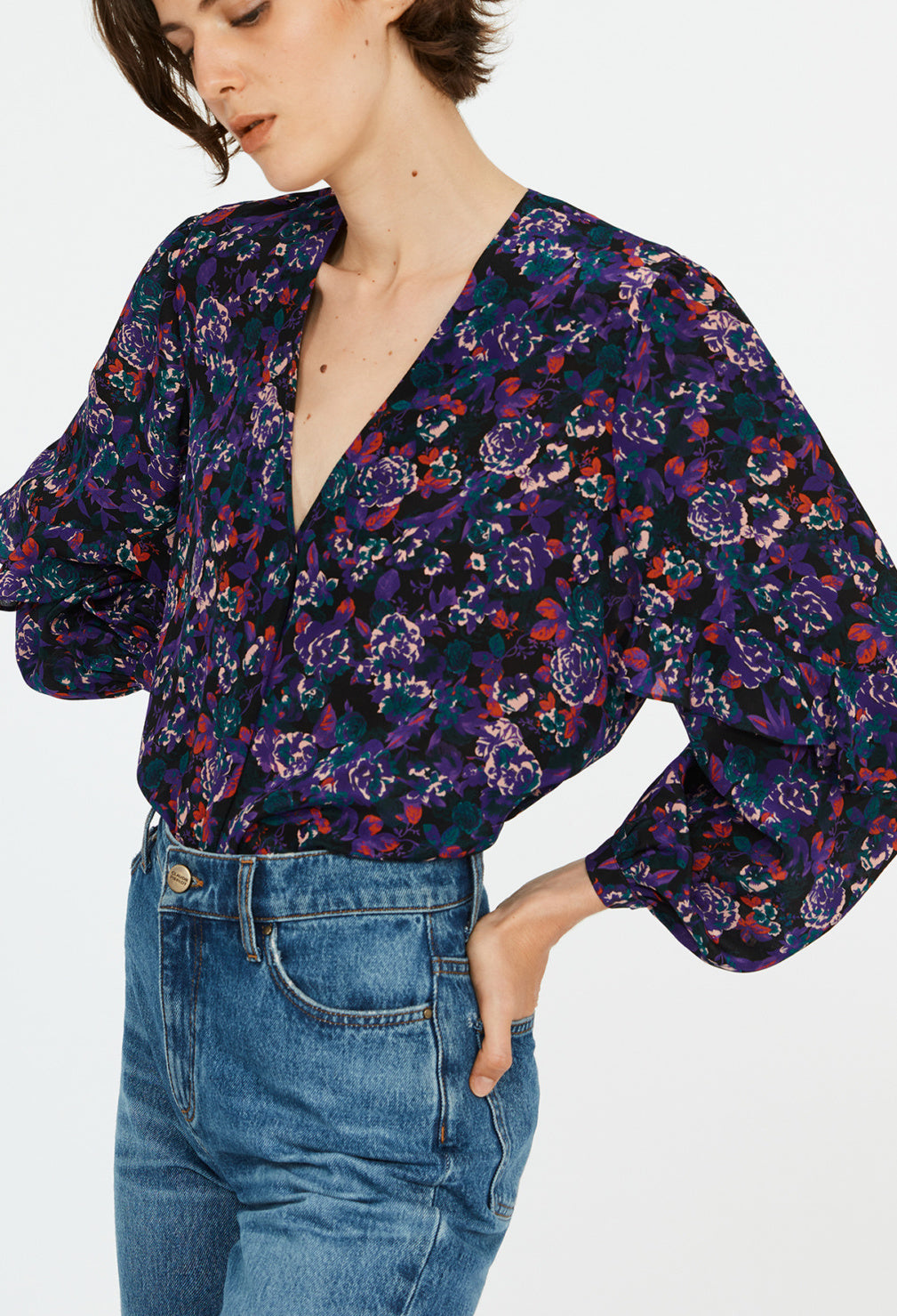 Blouse imprimé soie Faume - seconde main