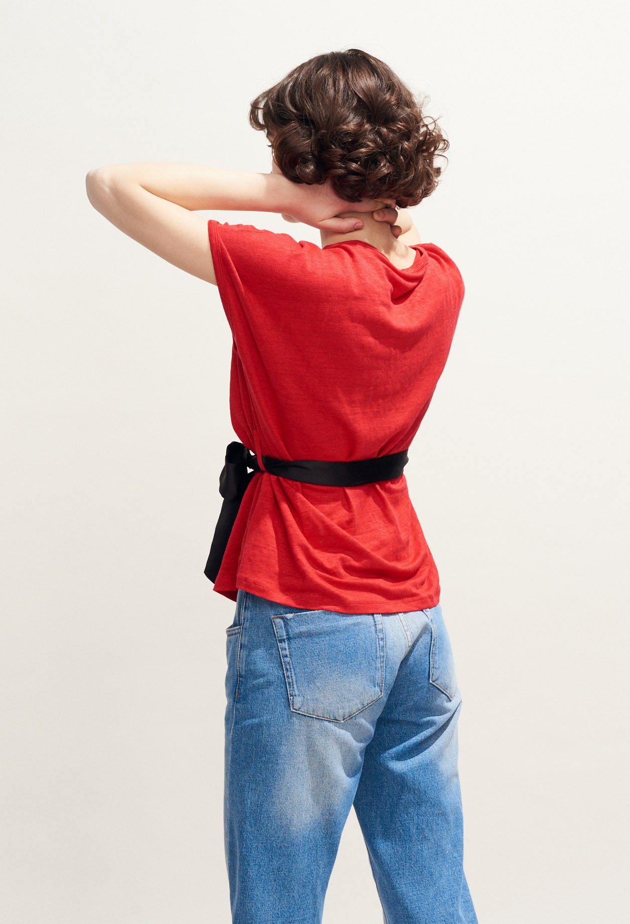 T-shirt en lin ceinturé Faume - seconde main