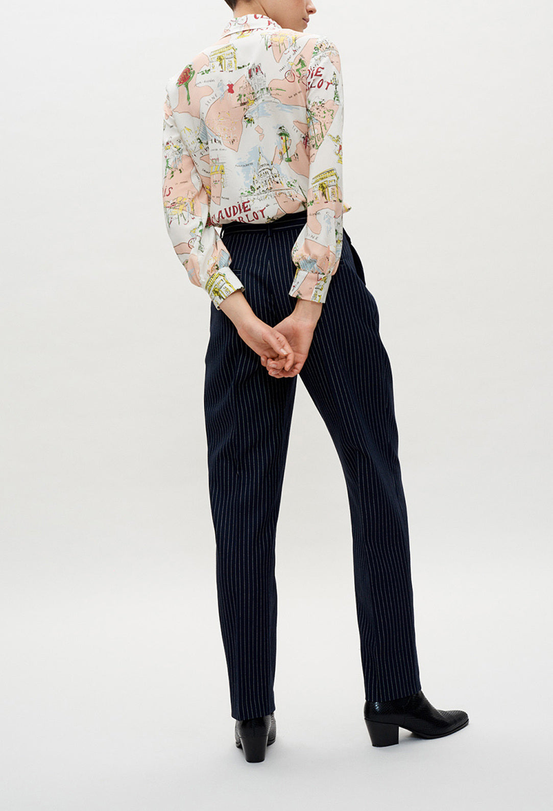 Pantalon de tailleur rayé Faume - seconde main