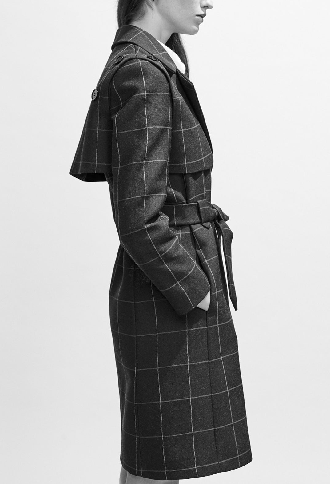 Trench à carreaux fenêtre Faume - seconde main