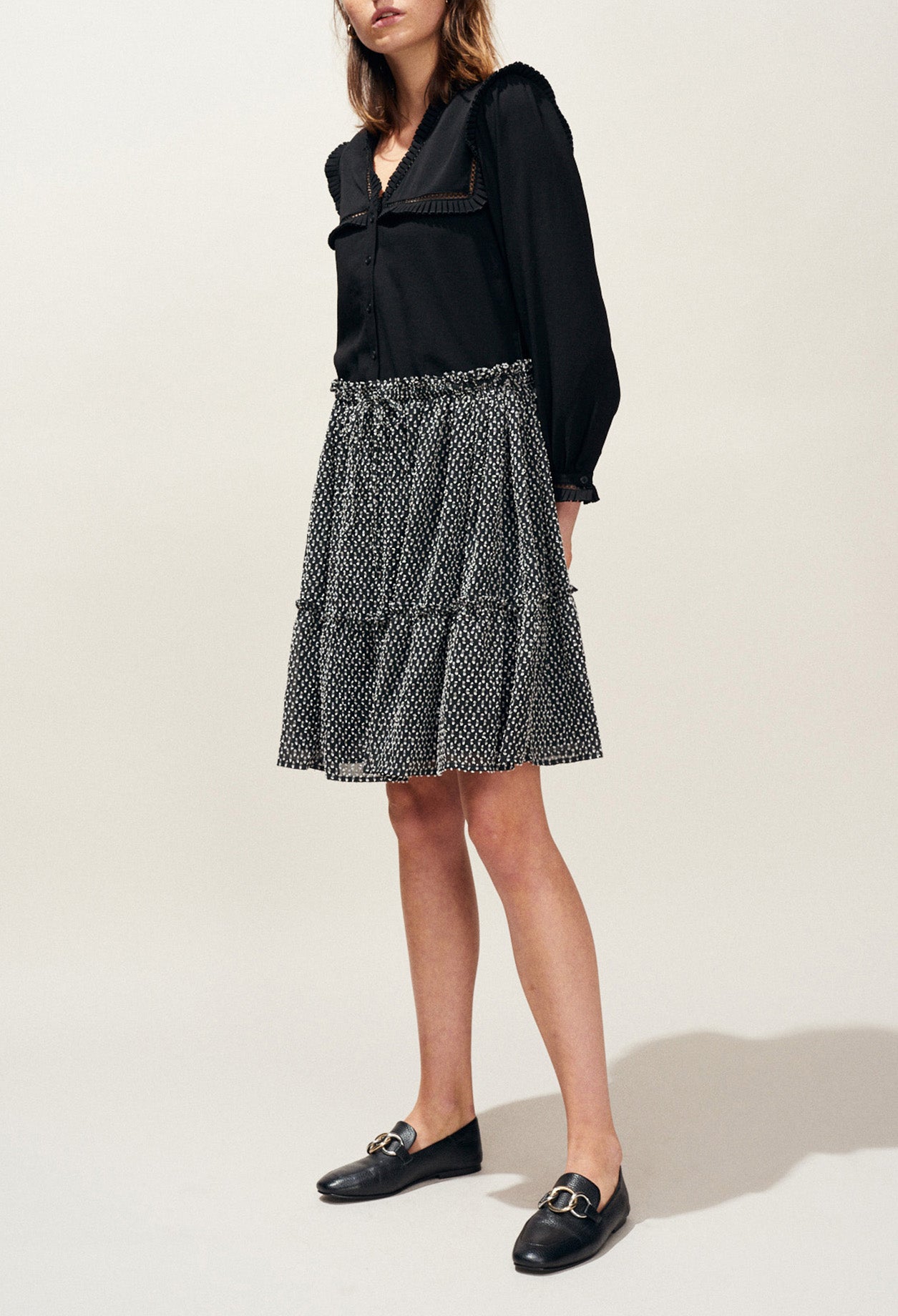 Jupe courte fluide à pois Faume - seconde main