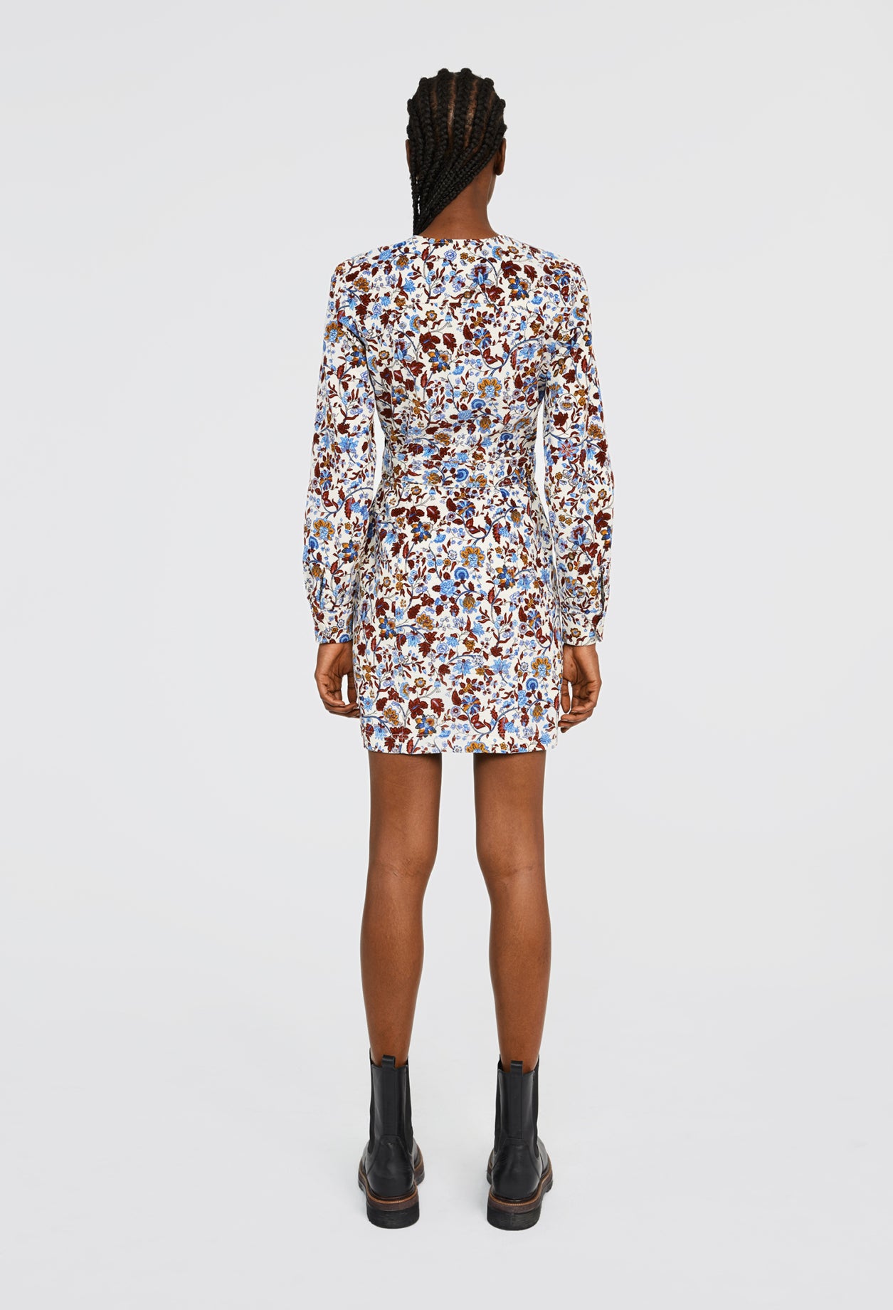 Robe courte imprimée fleurie coton Faume - seconde main