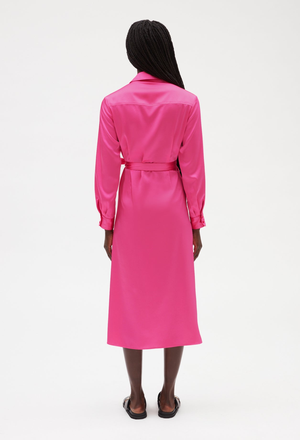 Robe midi portefeuille rose Faume - seconde main